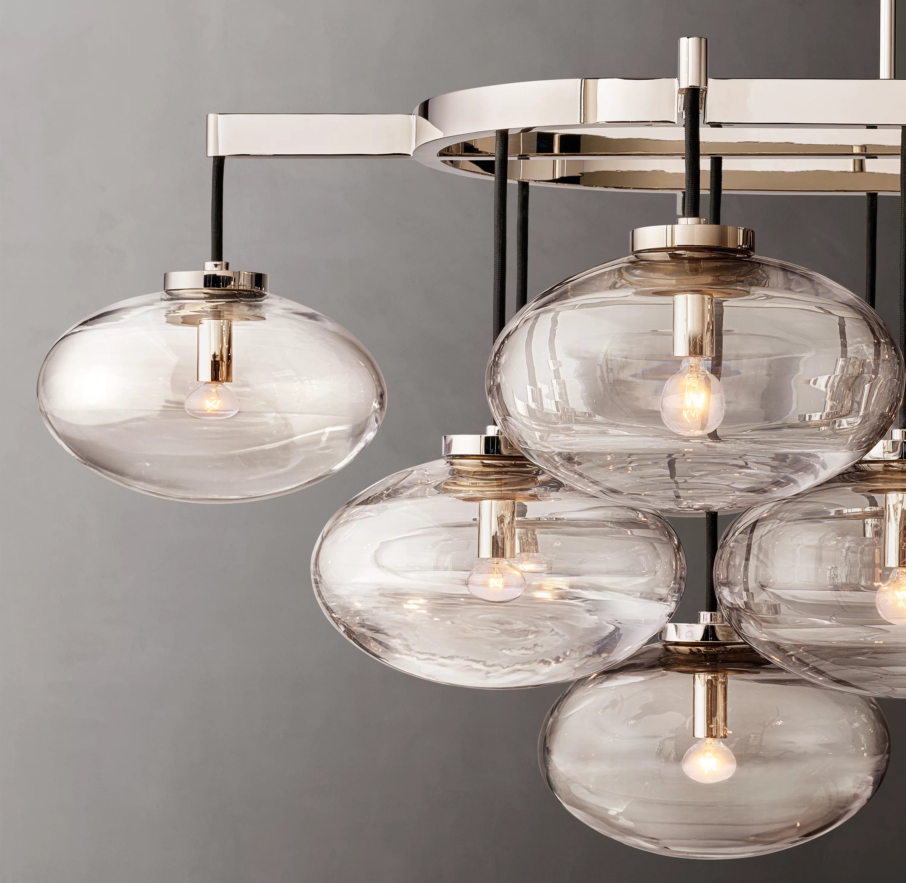 72 Inch Glass Bubble Oval Chandelier - Cabrette