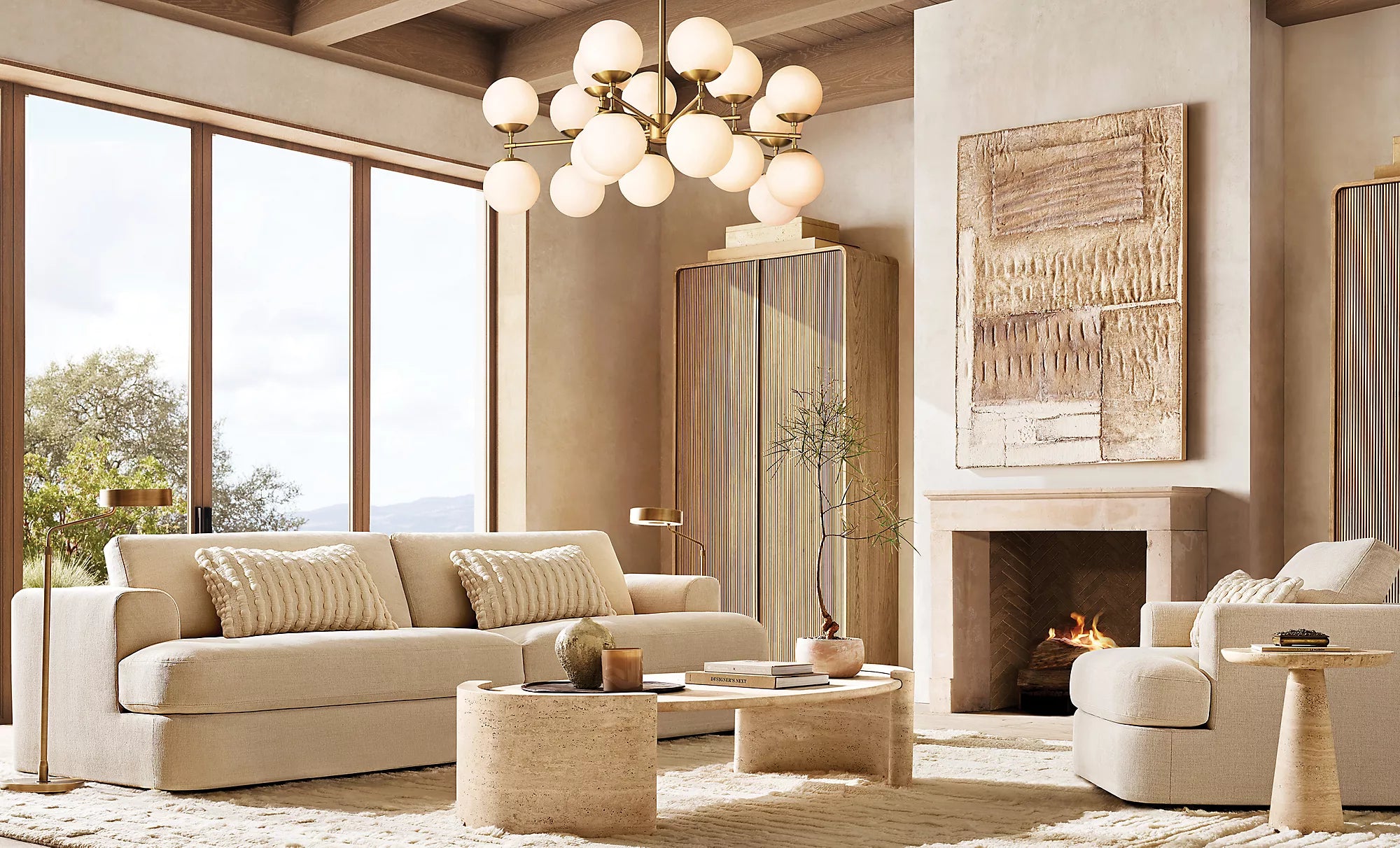 51 Inch Alabaster Bubble Chandelier - Cirque