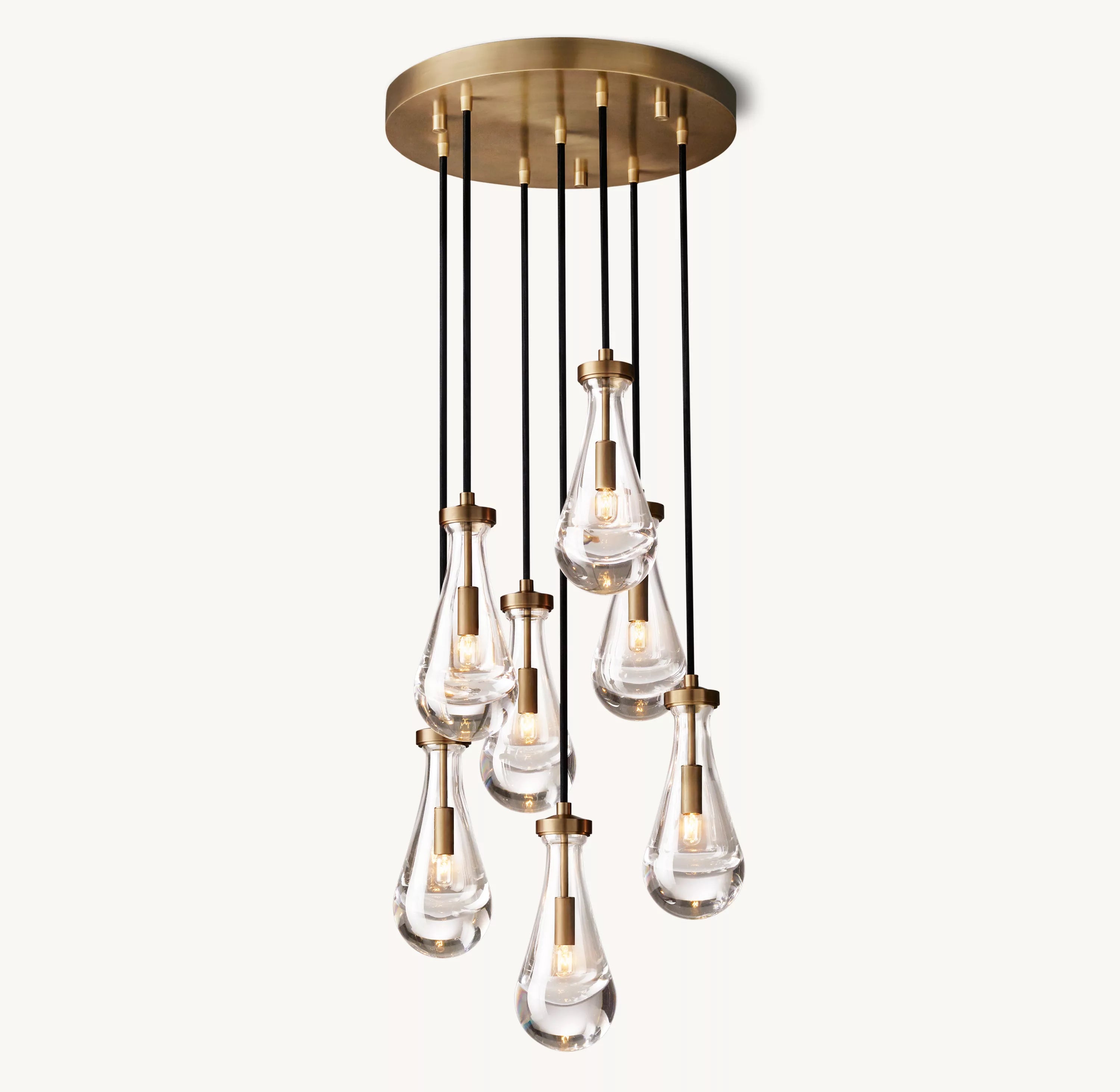 18 Inch Raindrop Glass Round Chandelier – Ava