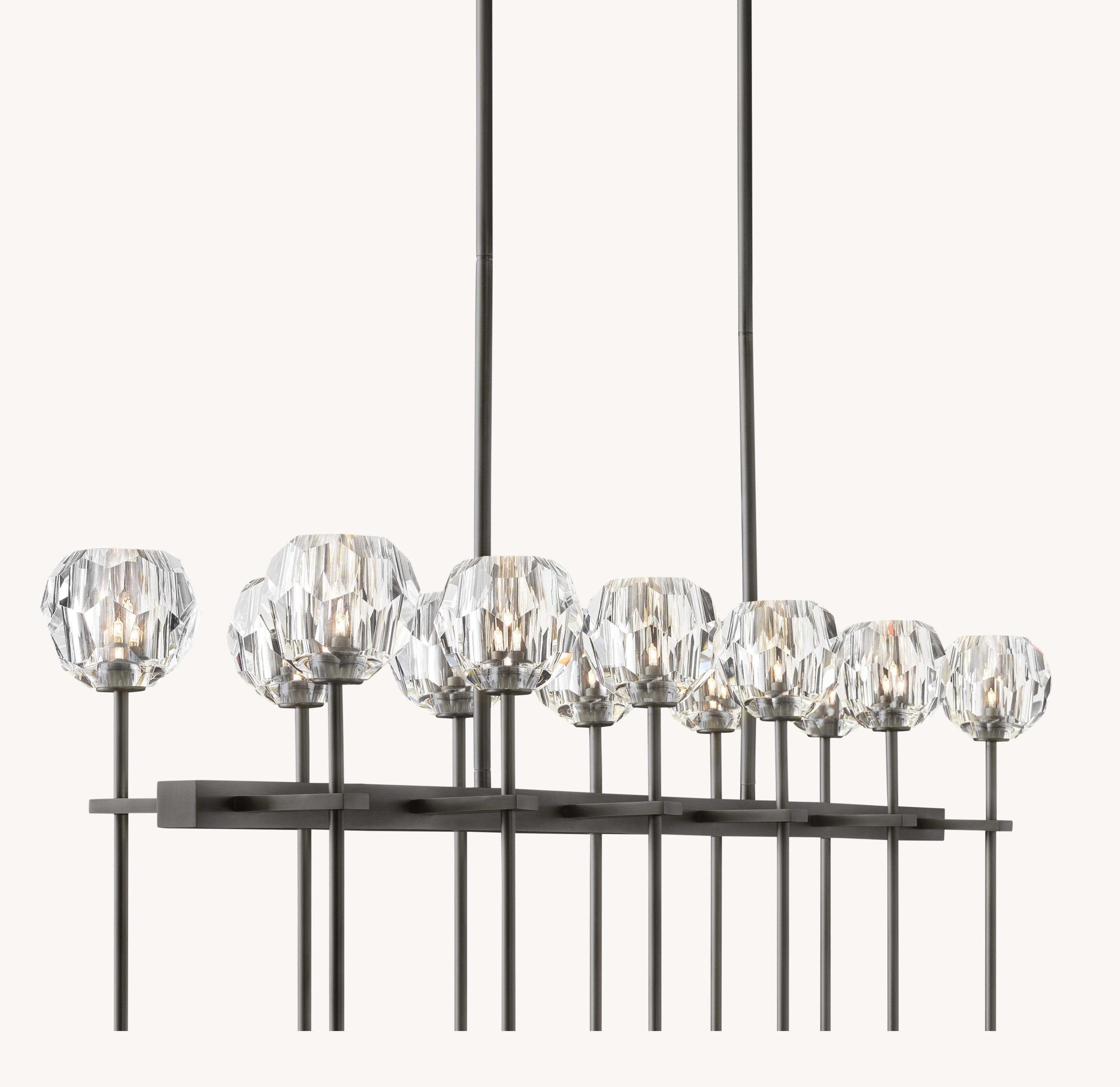 60 Inch Crystal Double Linear Chandelier – Boule