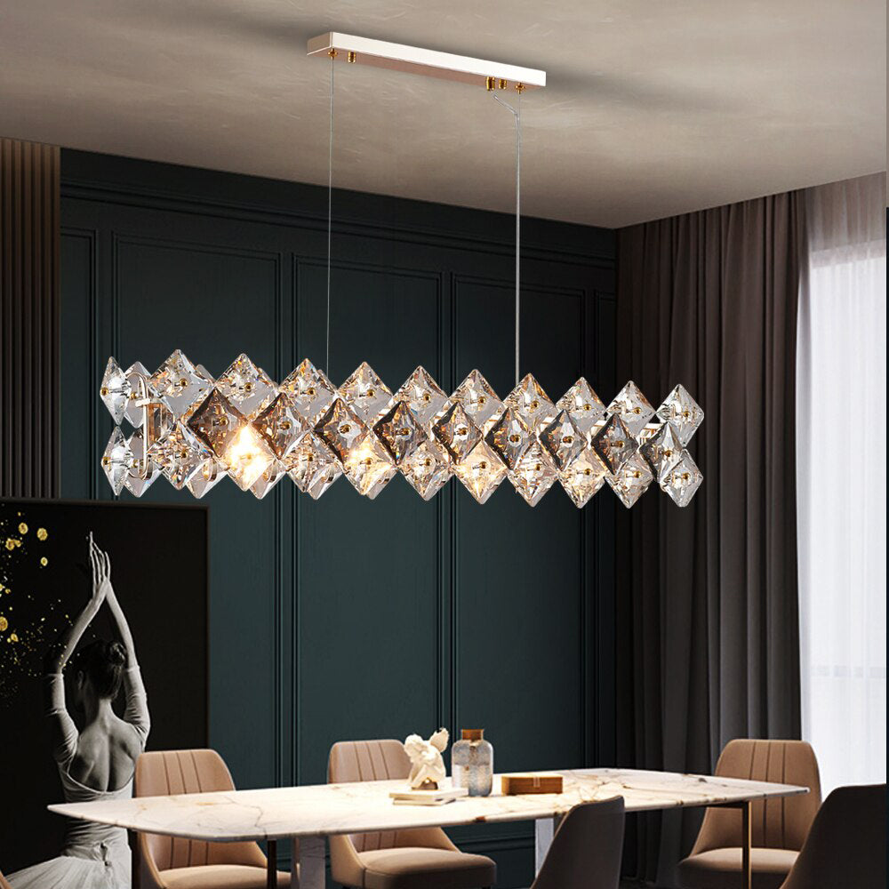43 Inch Crystal Prism Linear Chandelier - Liora
