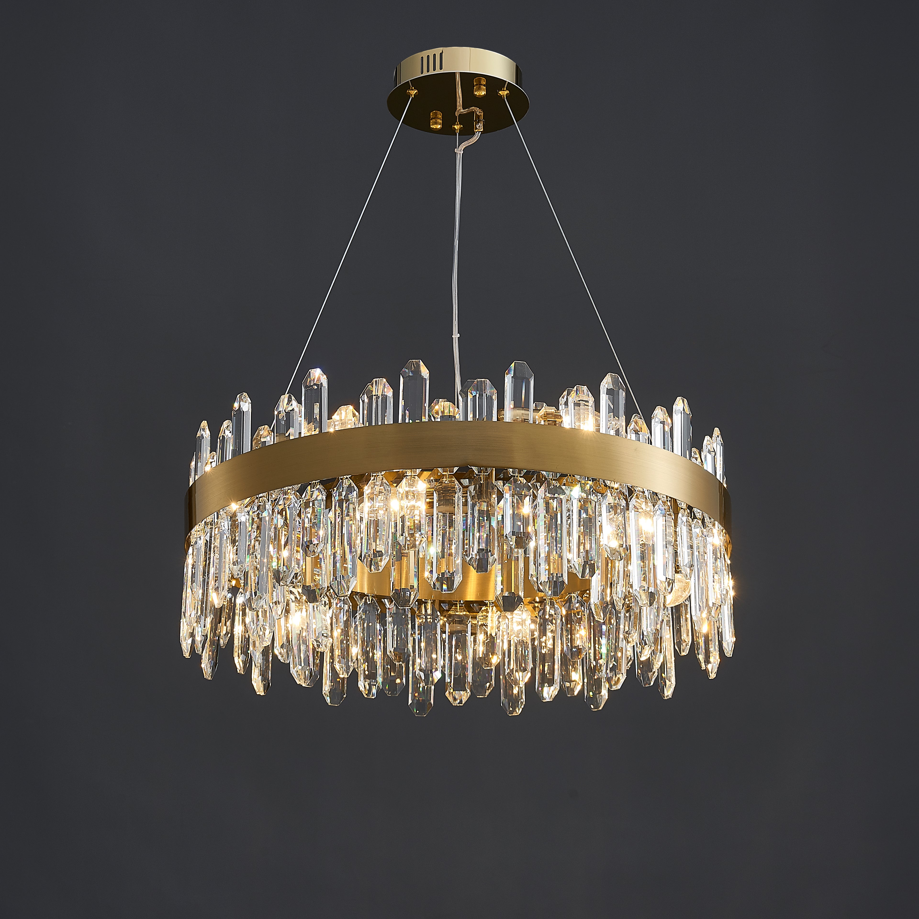 16 Inch Gold Crystal Ring Chandelier – Solaria