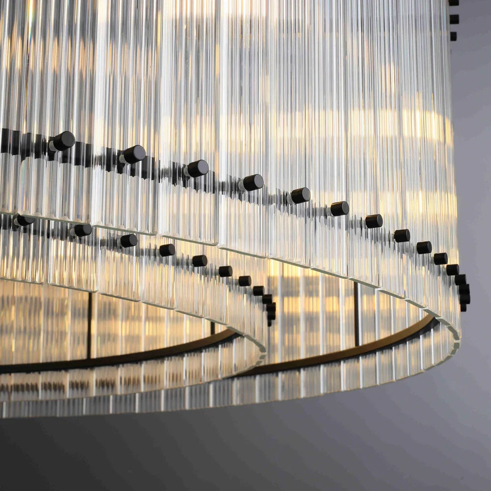 60 Inch Ribbed Glass Round Chandelier - San Marco