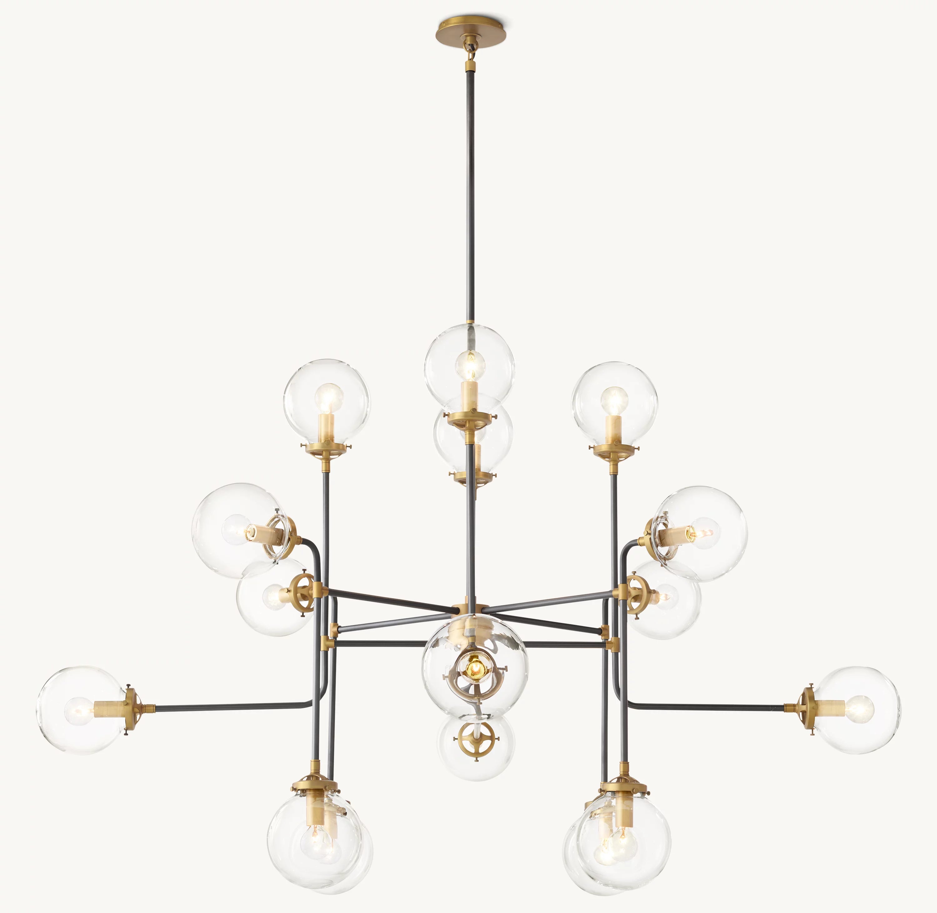 56 Inch Clear Glass Sputnik Globe Chandelier - Bistro