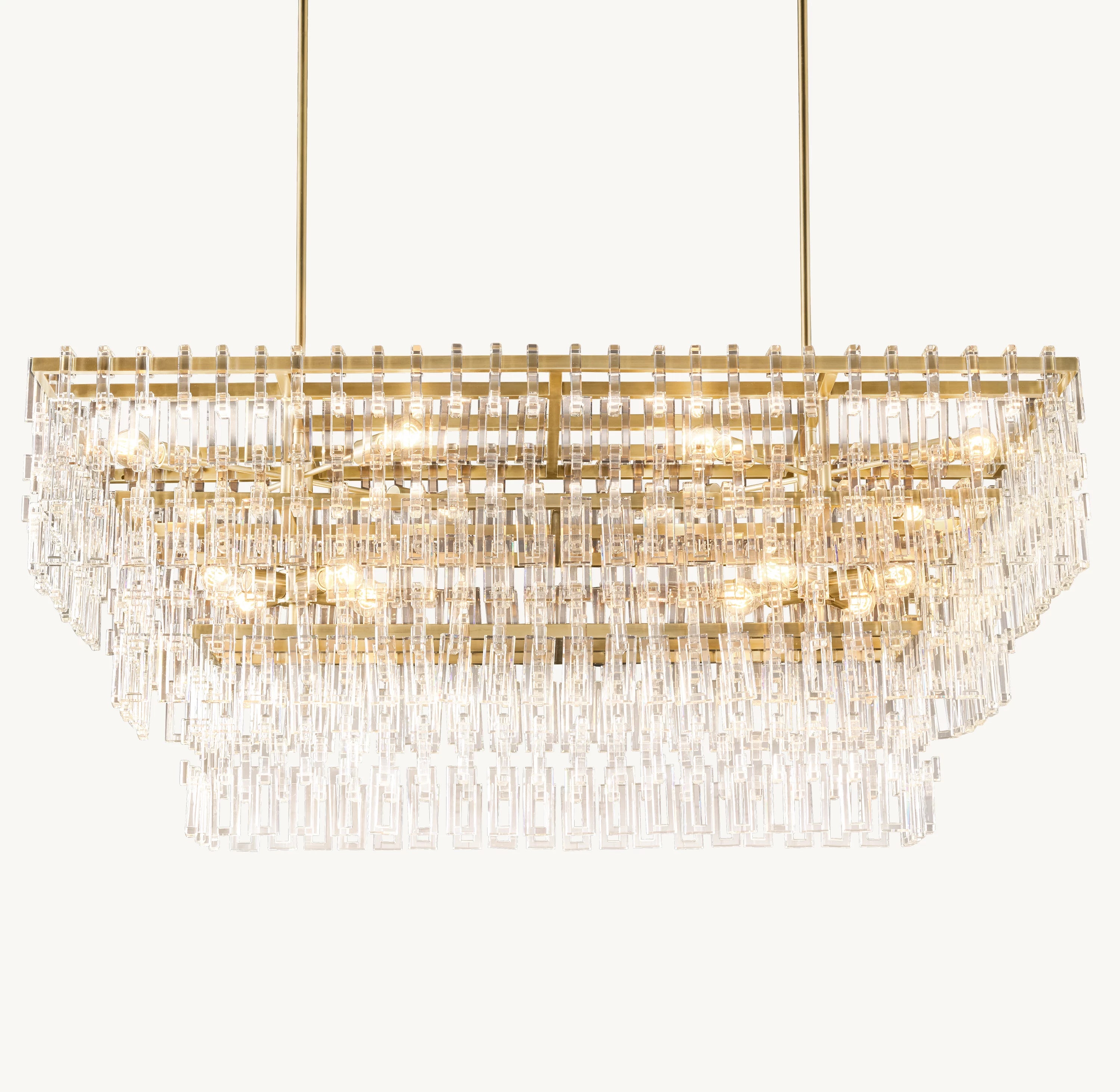 62 Inch Chain Crystal Tiered Rectangular Chandelier - Marignan