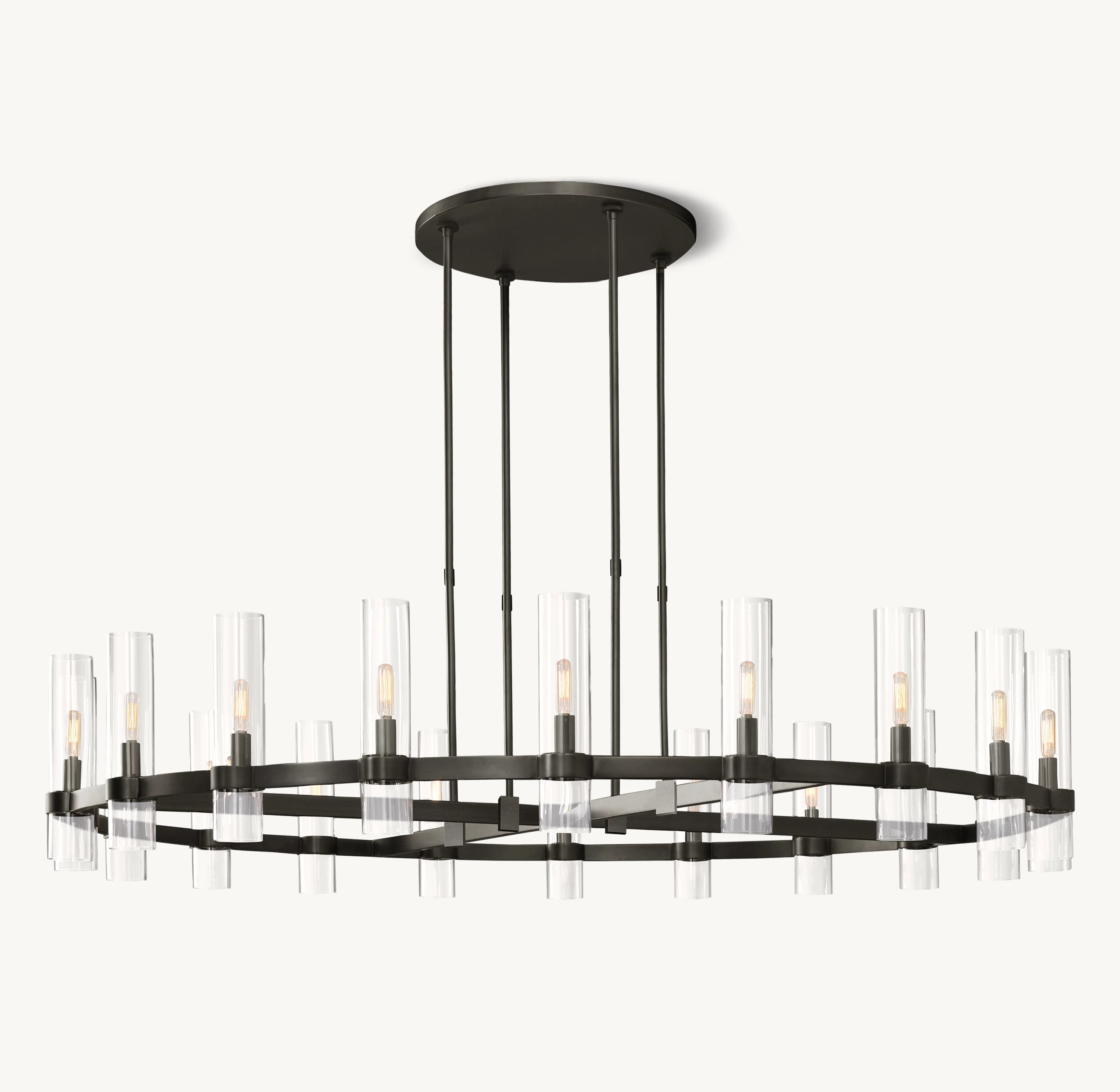 60 Inch Cylindrical Glass Candle Round Chandelier - Ravelle