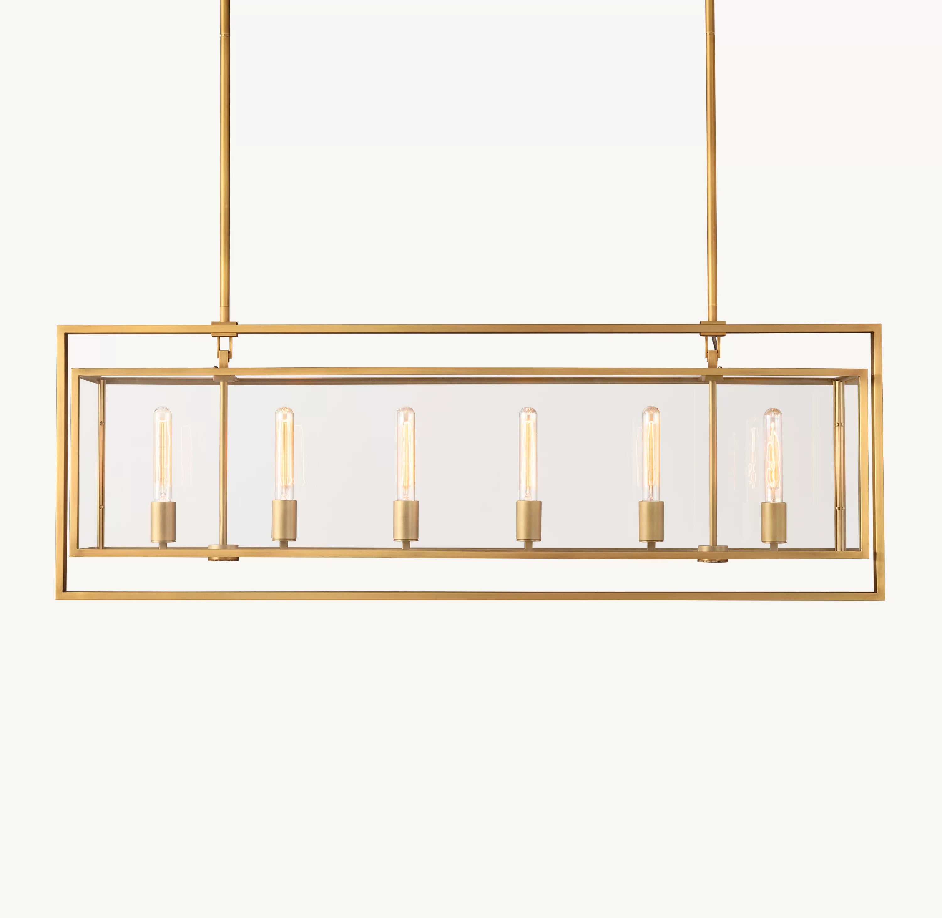 54 Inch Glass Rectangular Chandelier - Beckman