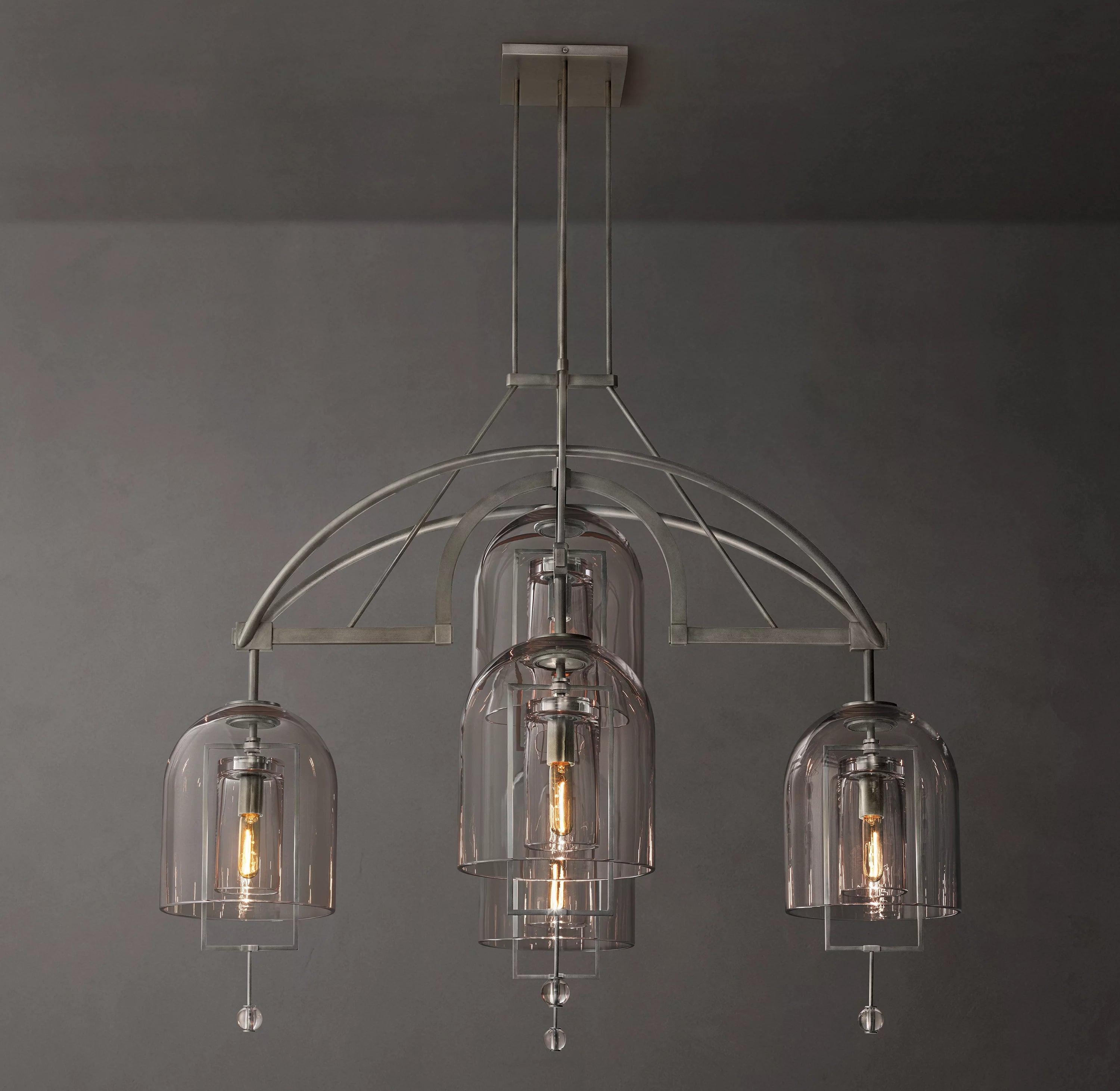 48 Inch Bell Glass Chandelier - Fulcrum