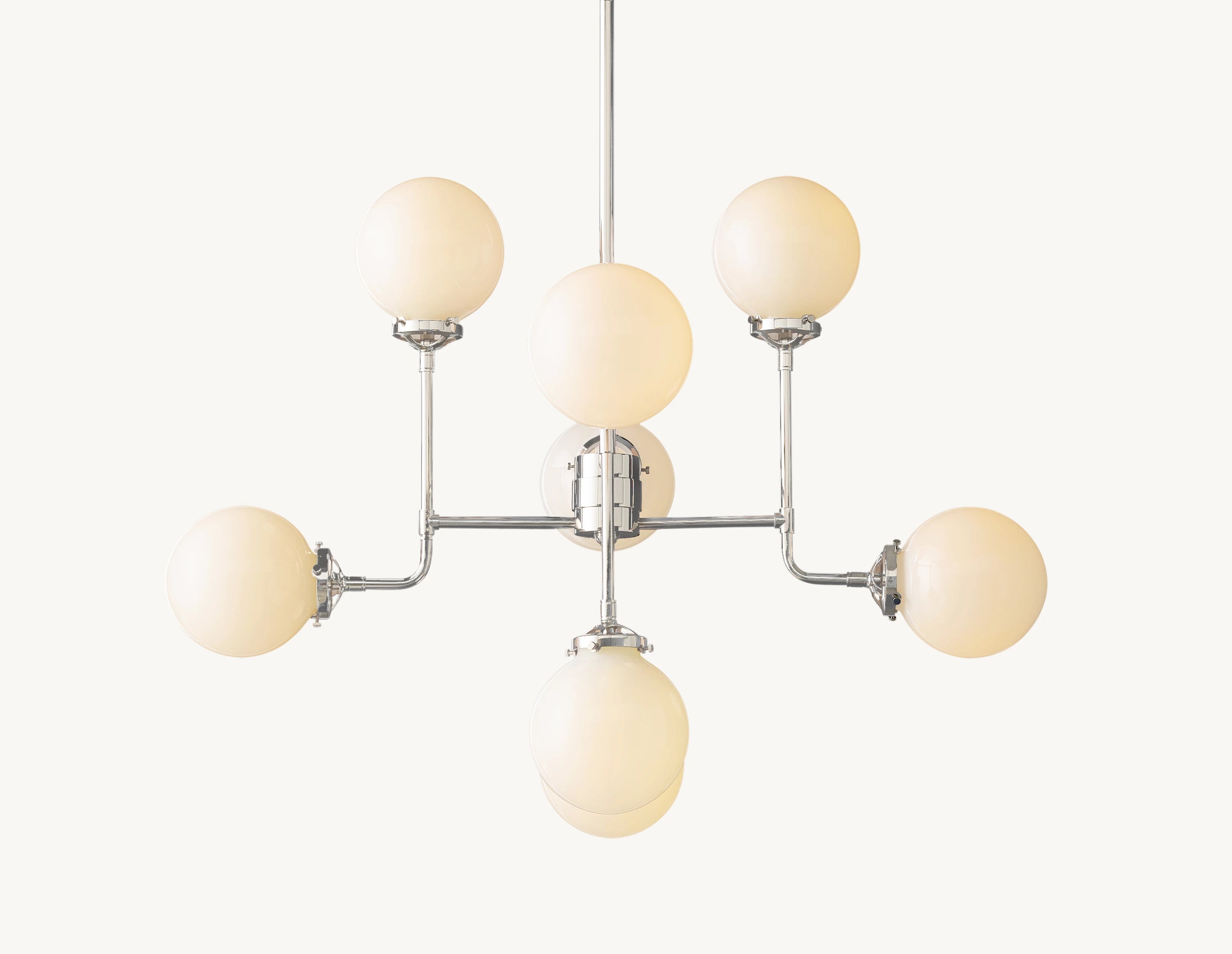 34 Inch Milk Glass Sputnik Globe Chandelier - Bistro