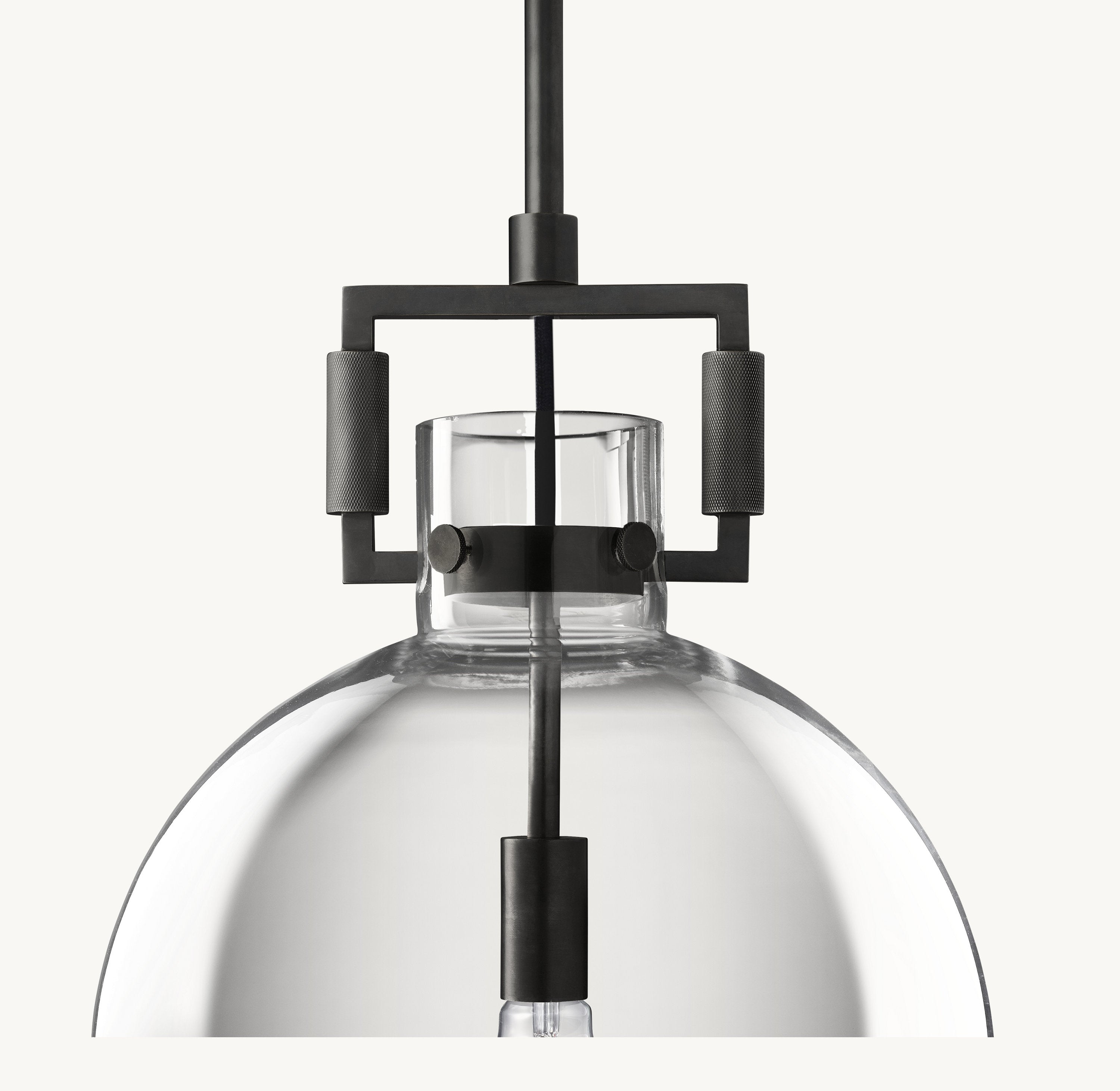 18 Inch Clear Glass Globe Pendant Light - Machinist