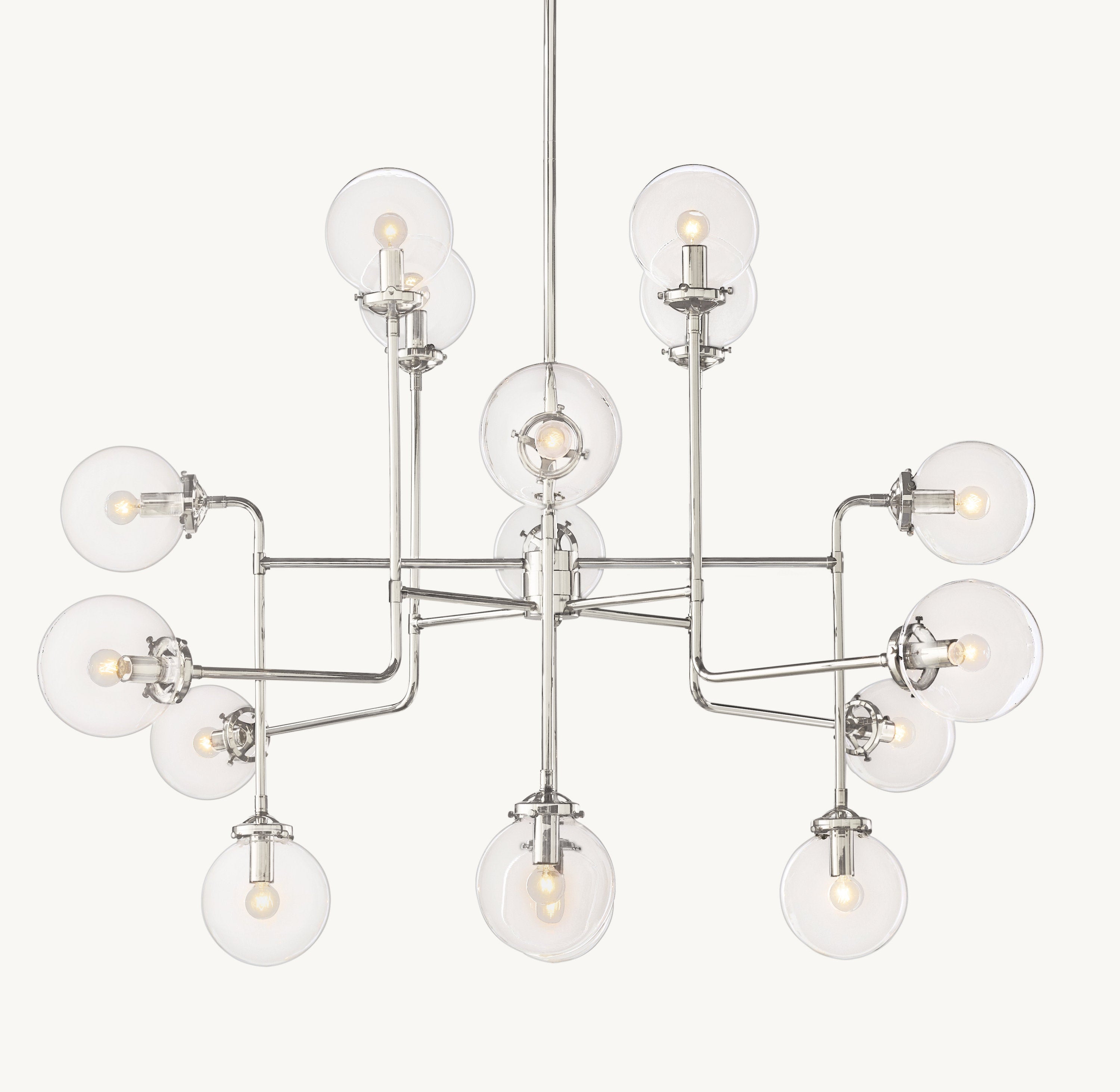 56 Inch Clear Glass Sputnik Globe Chandelier - Bistro