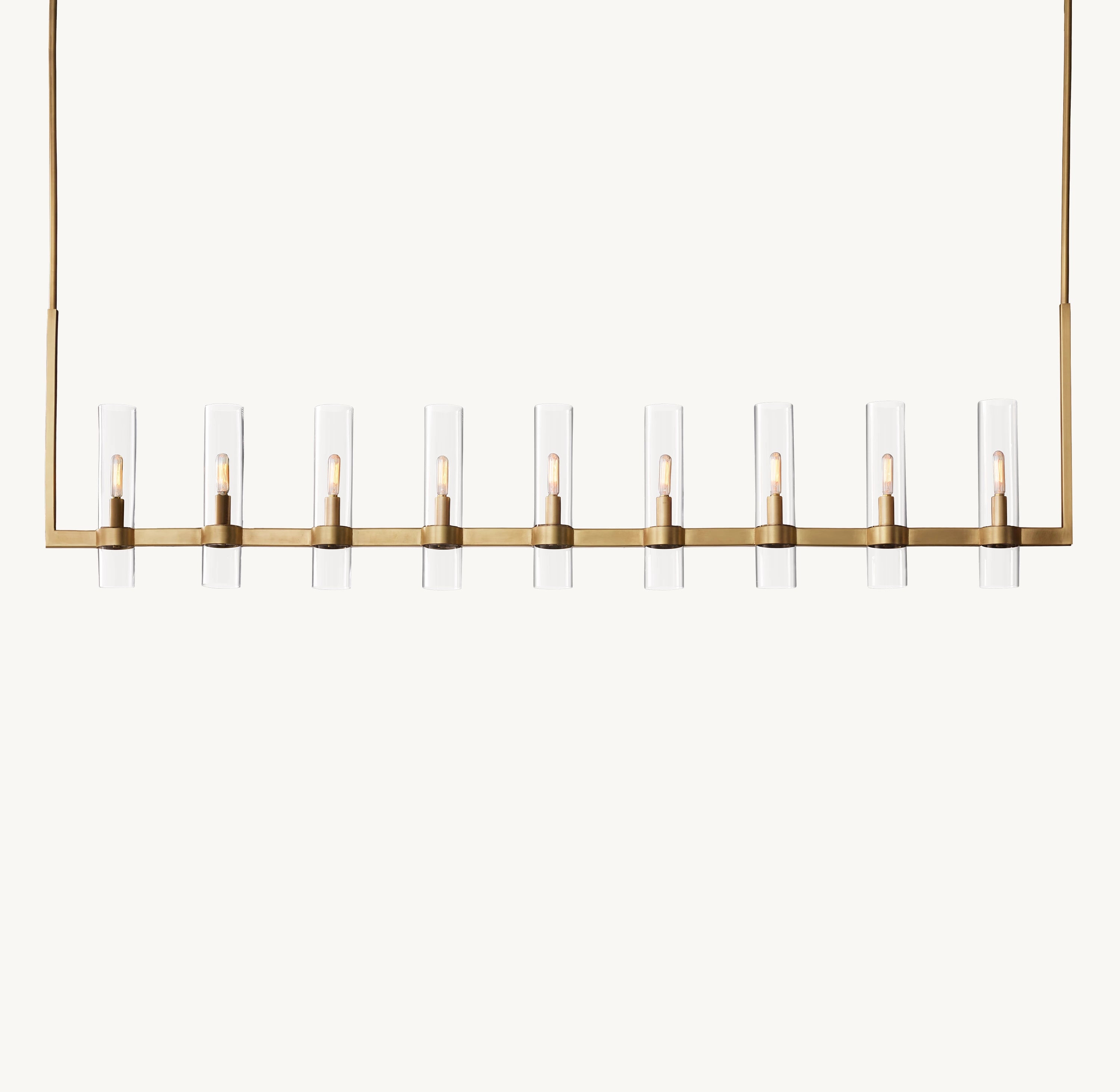 69 Inch Cylindrical Glass Candle Linear Chandelier - Ravelle
