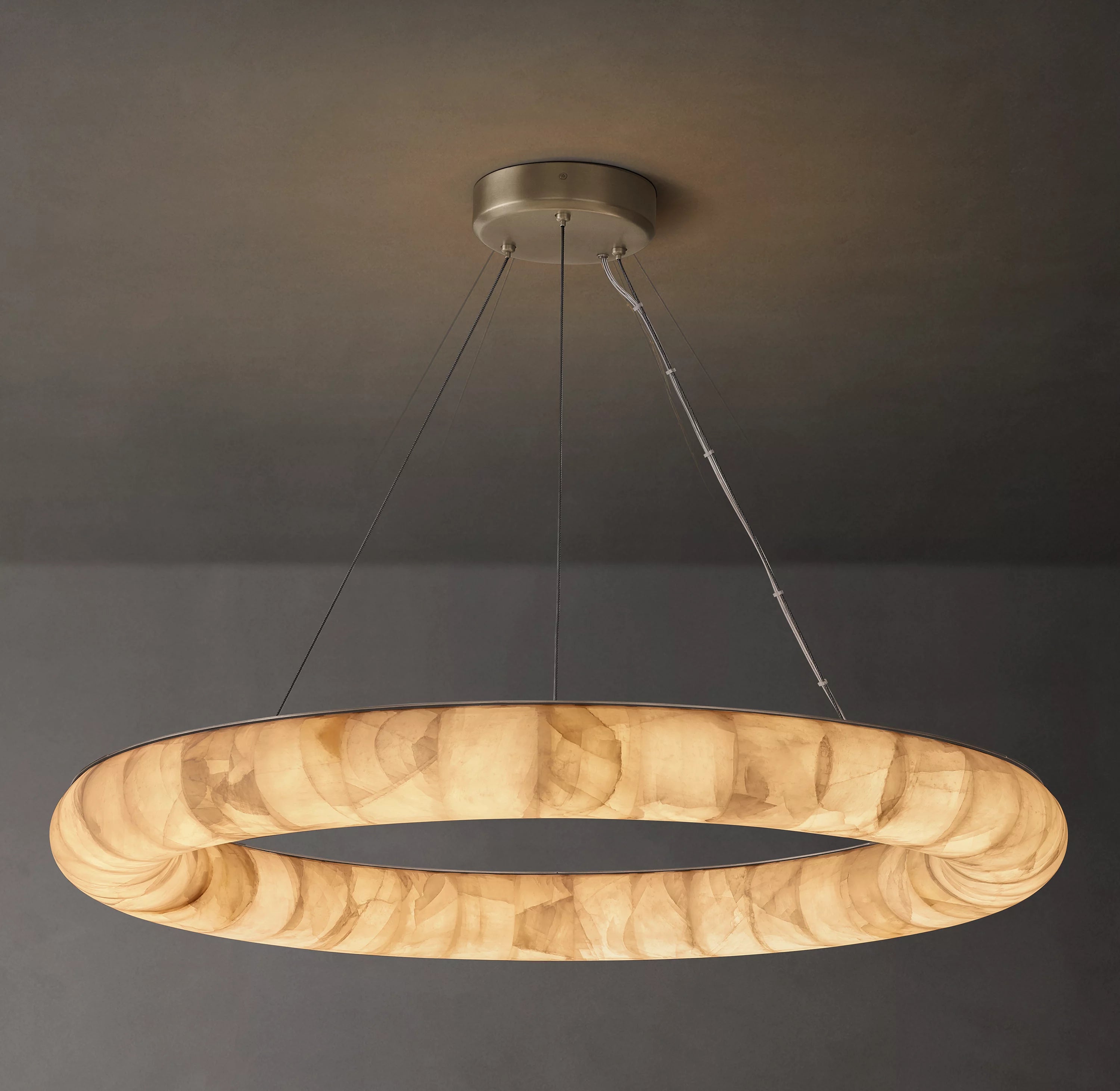 40 Inch Lisse Ring Alabaster Chandelier - Rivage