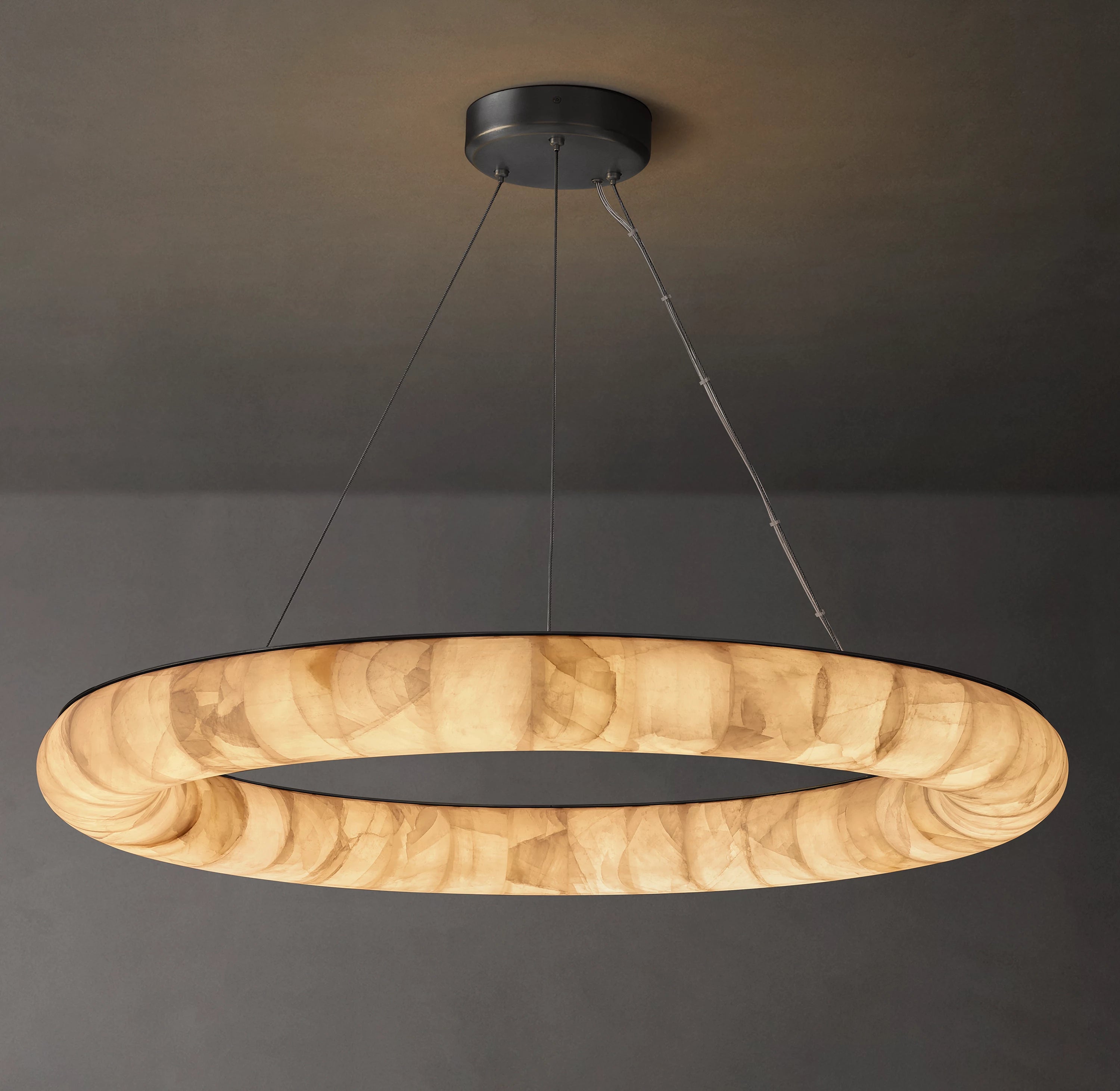 40 Inch Lisse Ring Alabaster Chandelier - Rivage