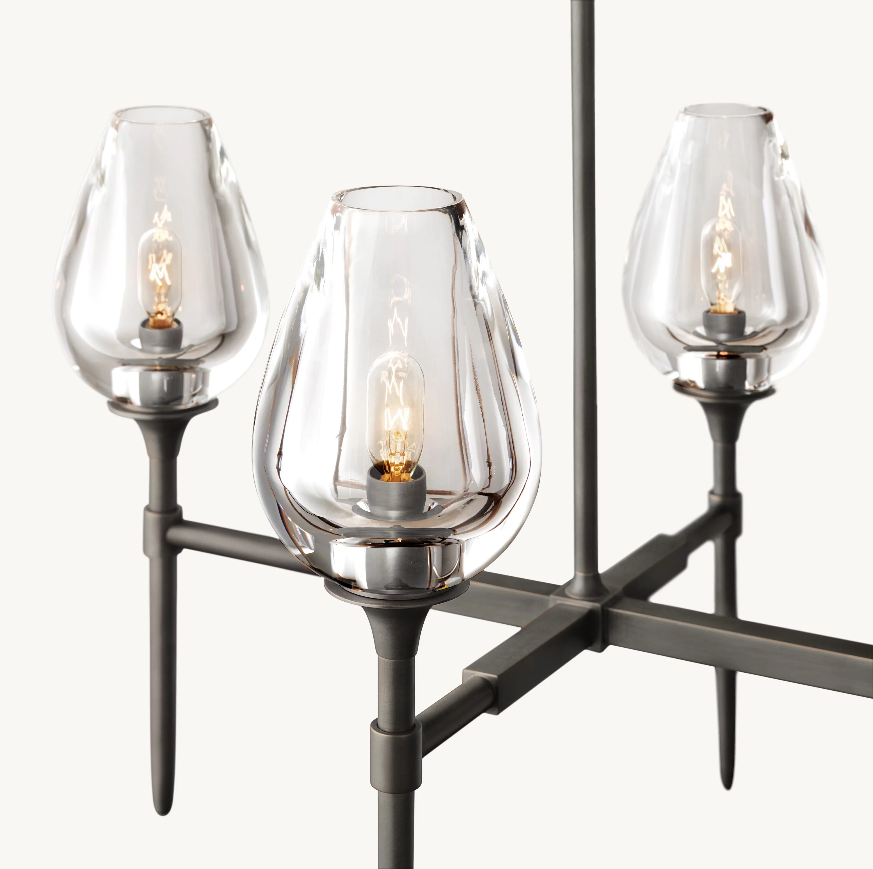 65 Inch Torchiere Crystal Linear Chandelier - Tulip