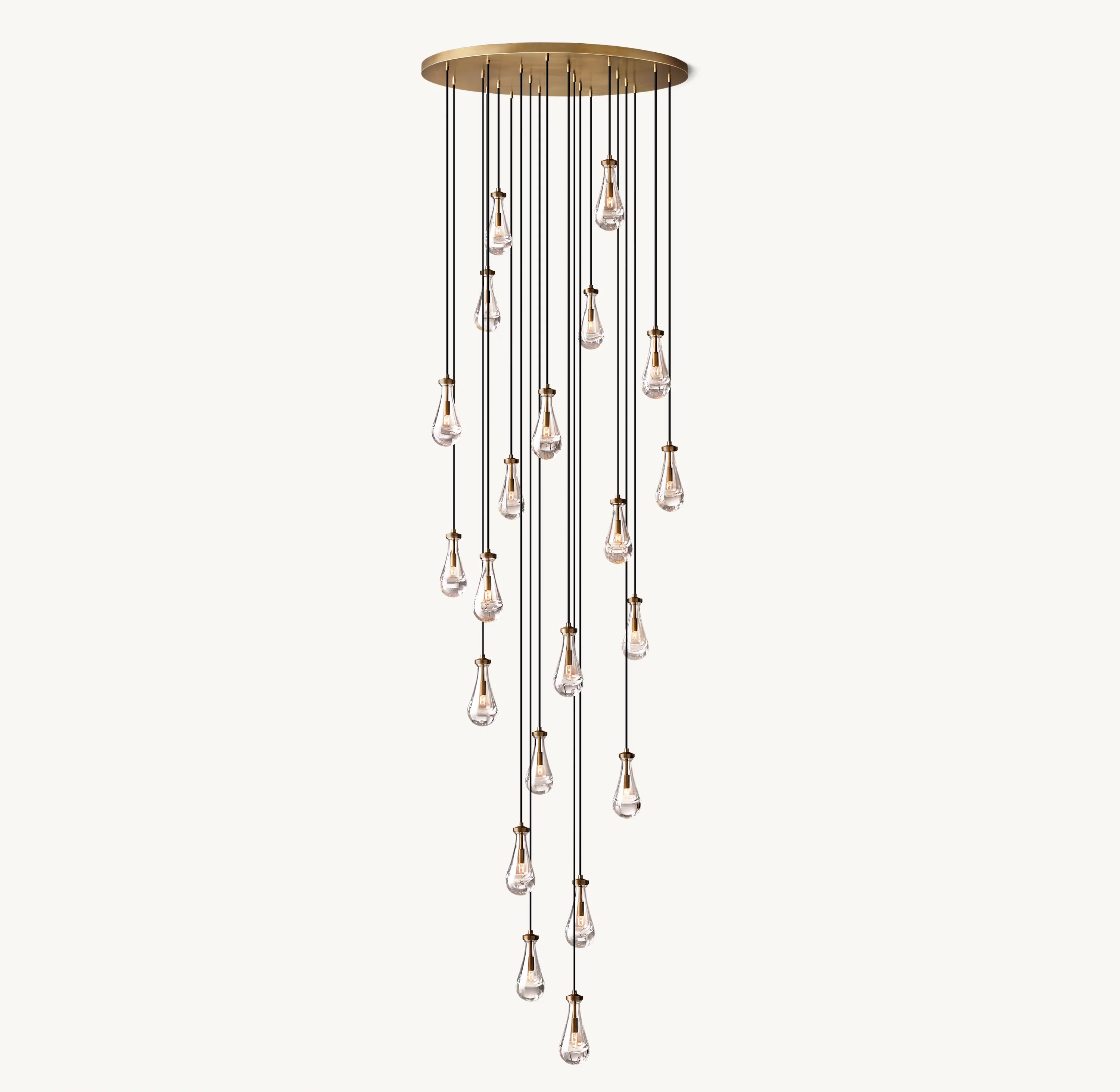 47 Inch Raindrop Glass Round Chandelier – Ava