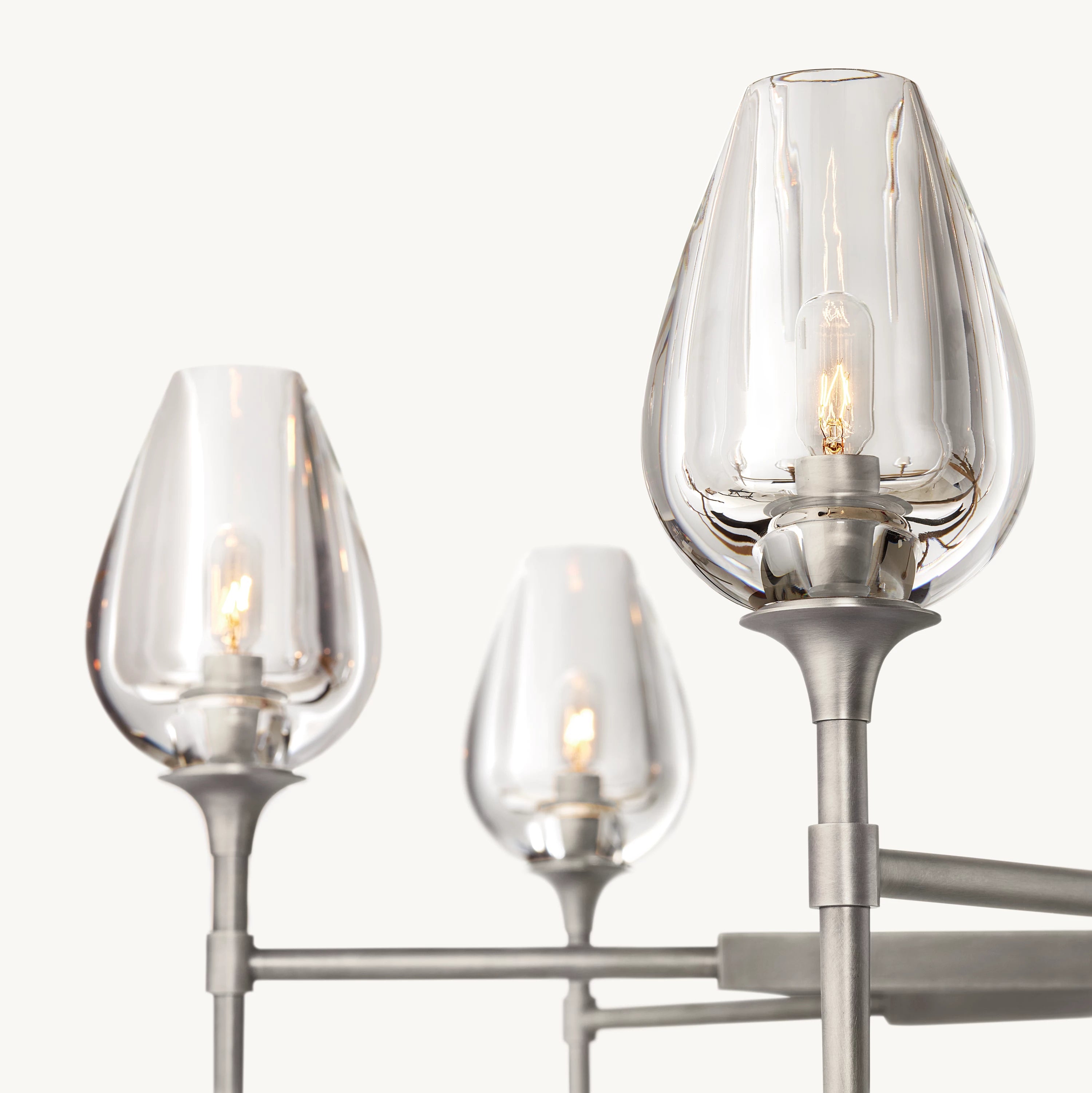 27 Inch Torchiere Crystal Arm Chandelier - Tulip
