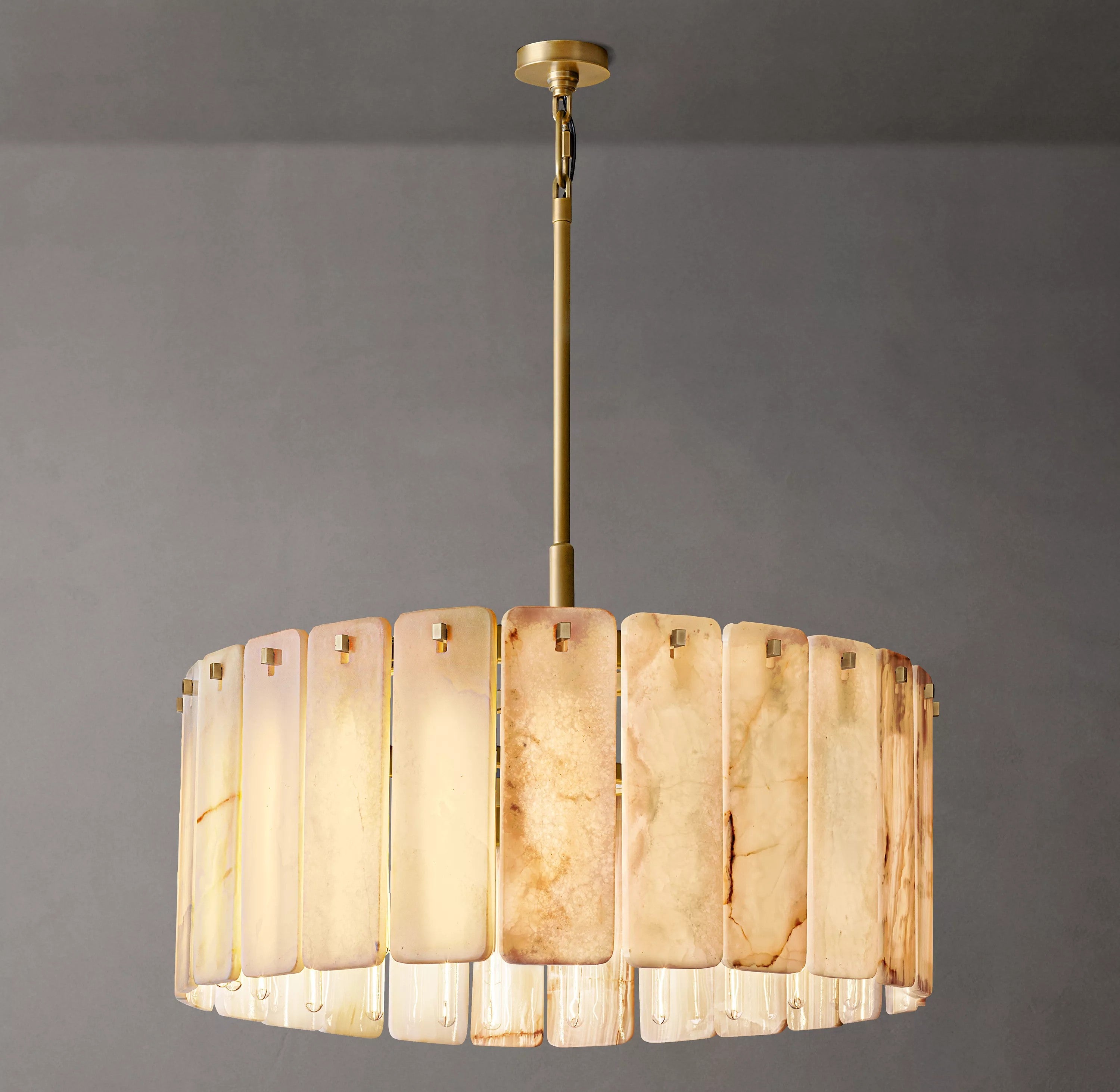 36 Inch Alabaster Round Chandelier - Calamette