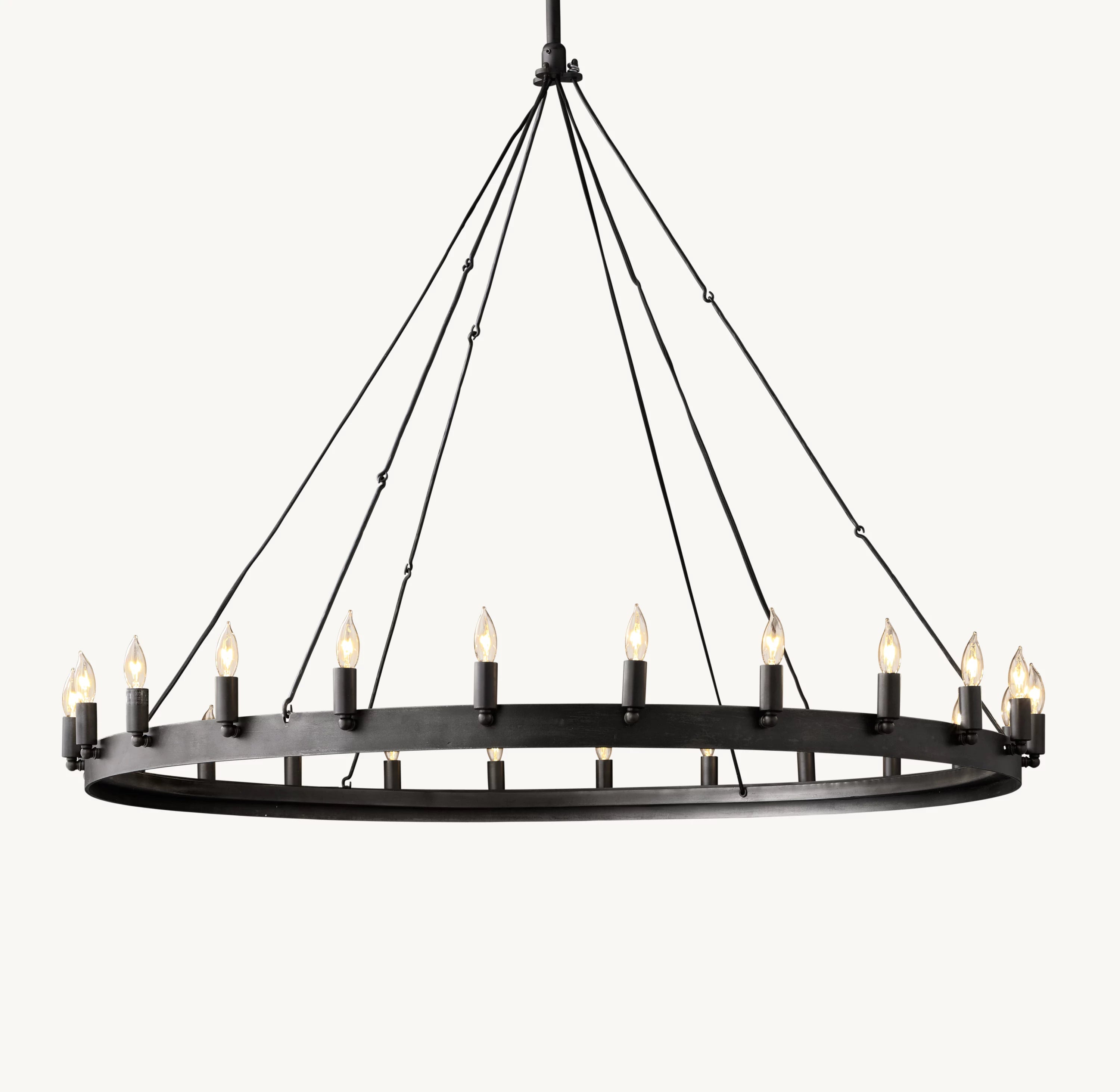 50 Inch Vintage Filament Bent Tip Candle Round Chandelier - Camino