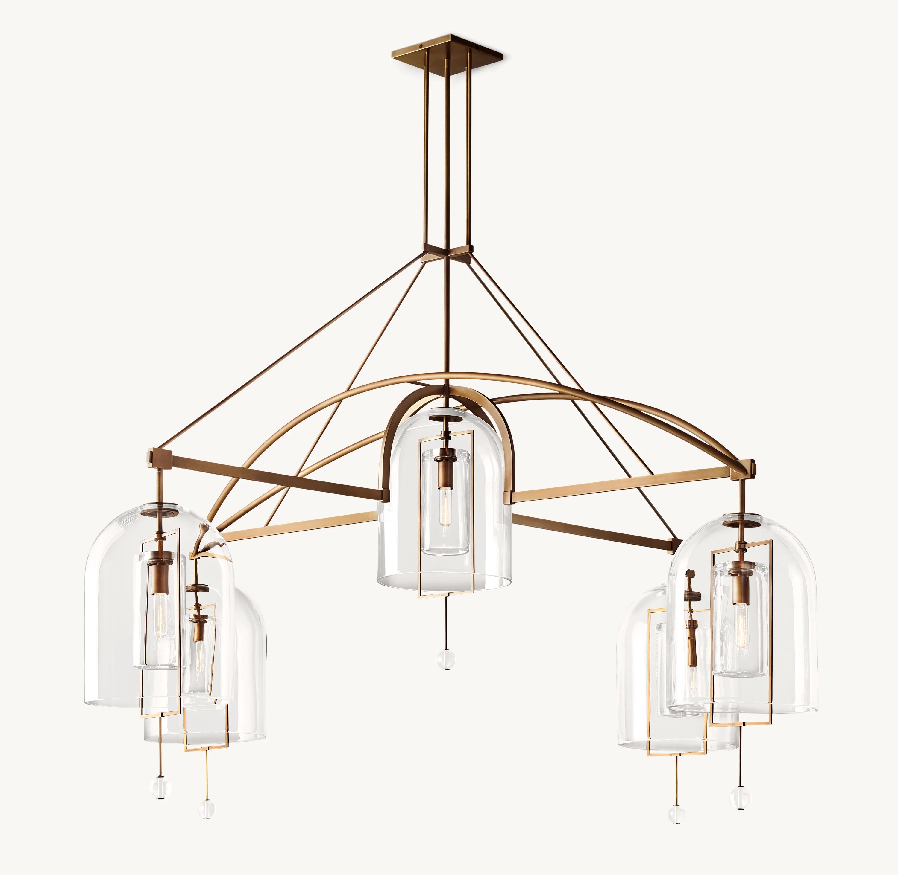 61 Inch Bell Glass Chandelier - Fulcrum