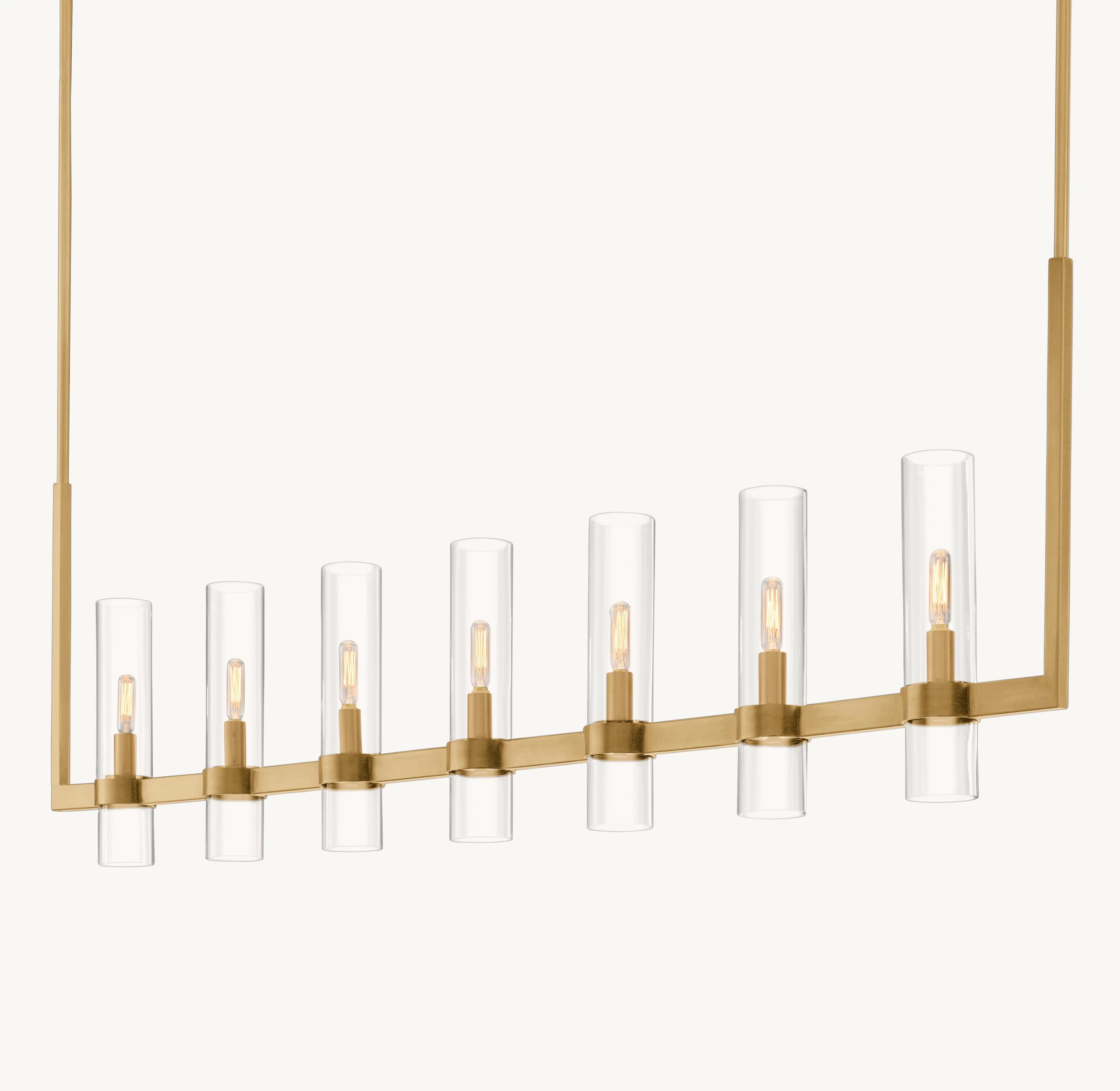 54 Inch Cylindrical Glass Candle Linear Chandelier - Ravelle