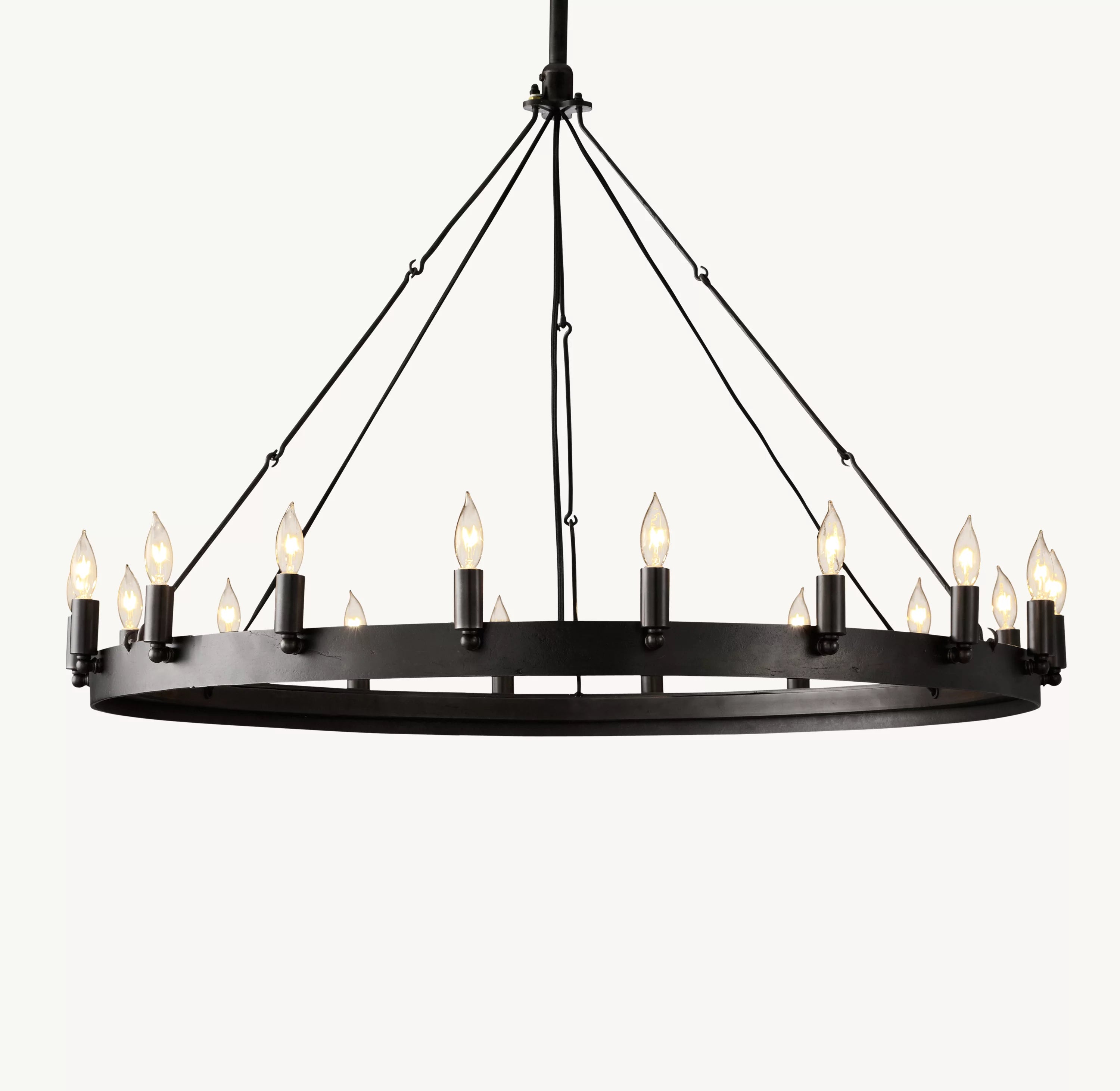 38 Inch Vintage Filament Bent Tip Candle Round Chandelier - Camino