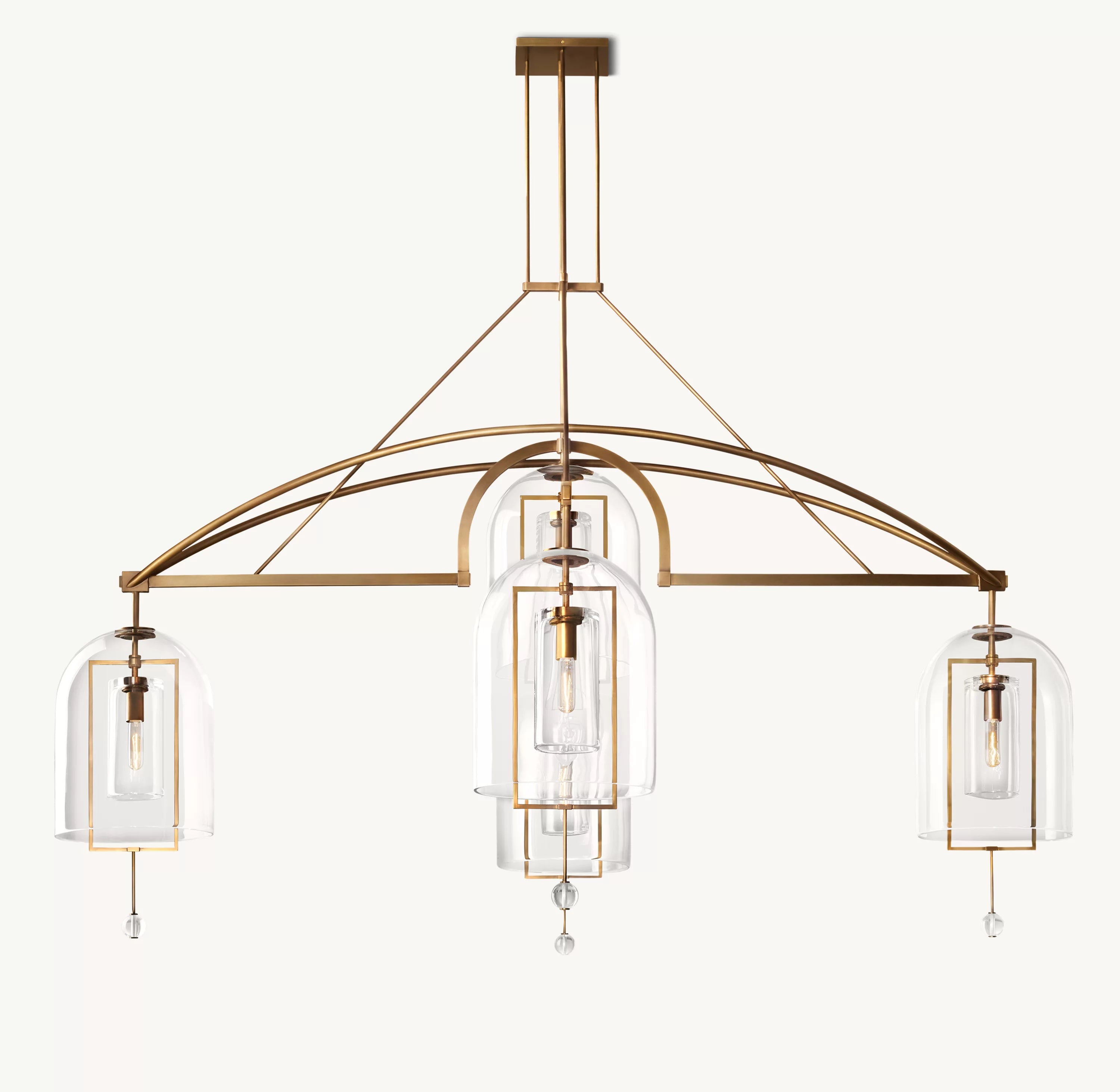 61 Inch Bell Glass Chandelier - Fulcrum