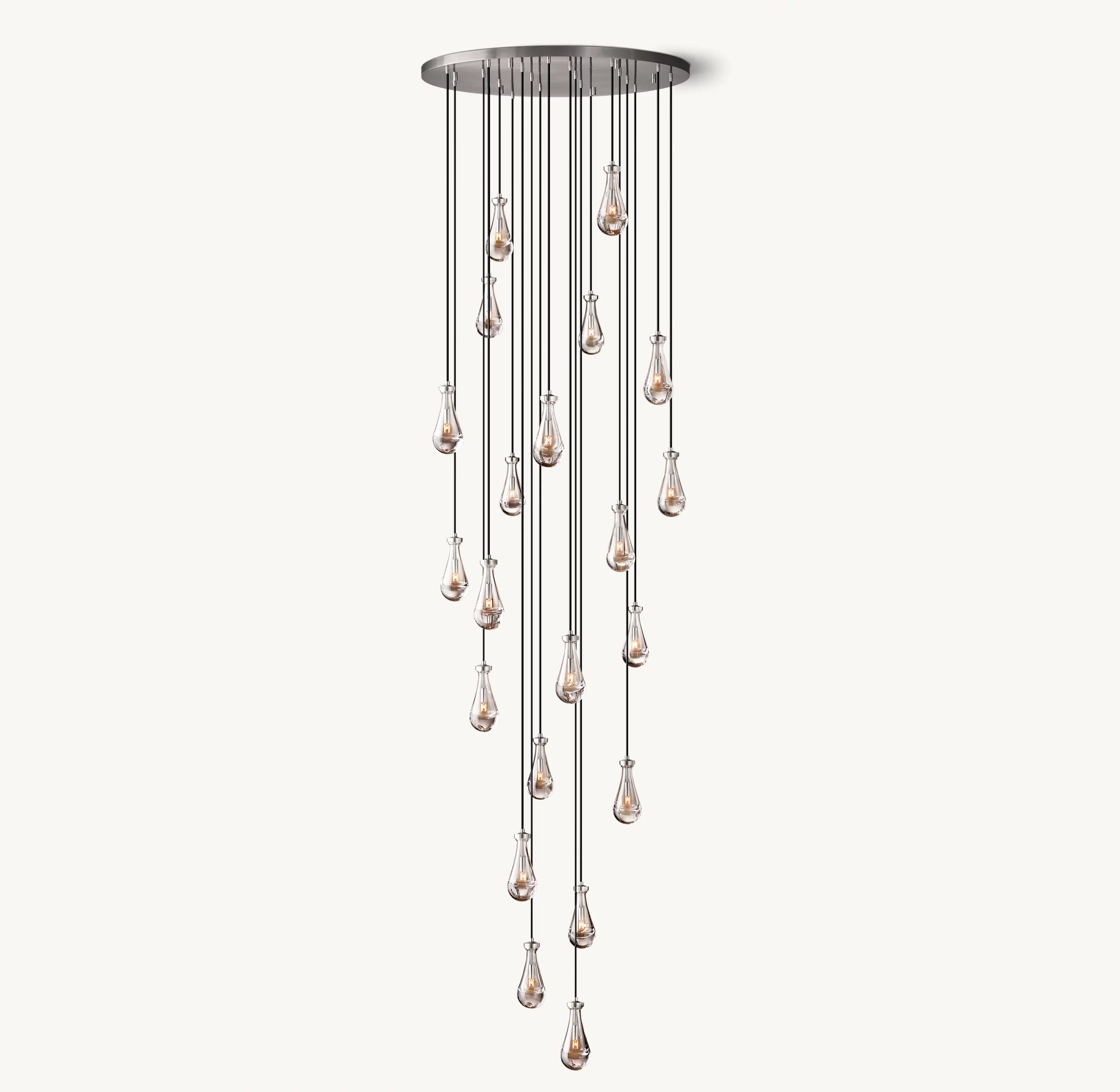 47 Inch Raindrop Glass Round Chandelier – Ava
