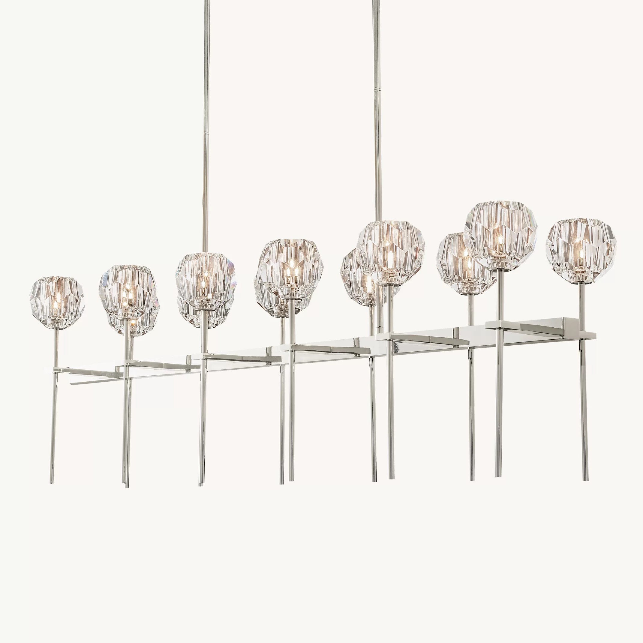 60 Inch Crystal Double Linear Chandelier – Boule