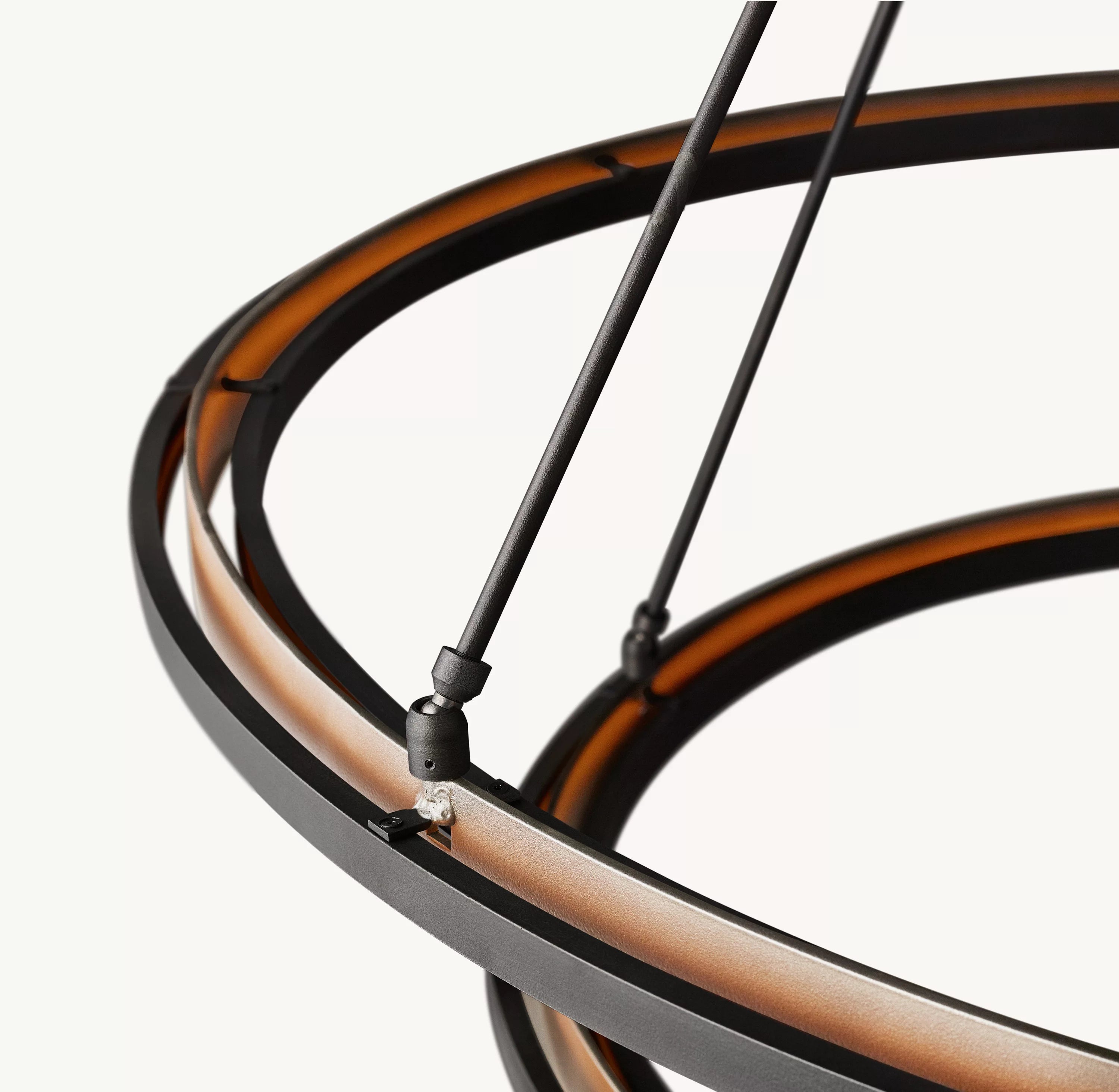 60 Inch Forged Iron Two-Tier Ring LED Chandelier - Peralta