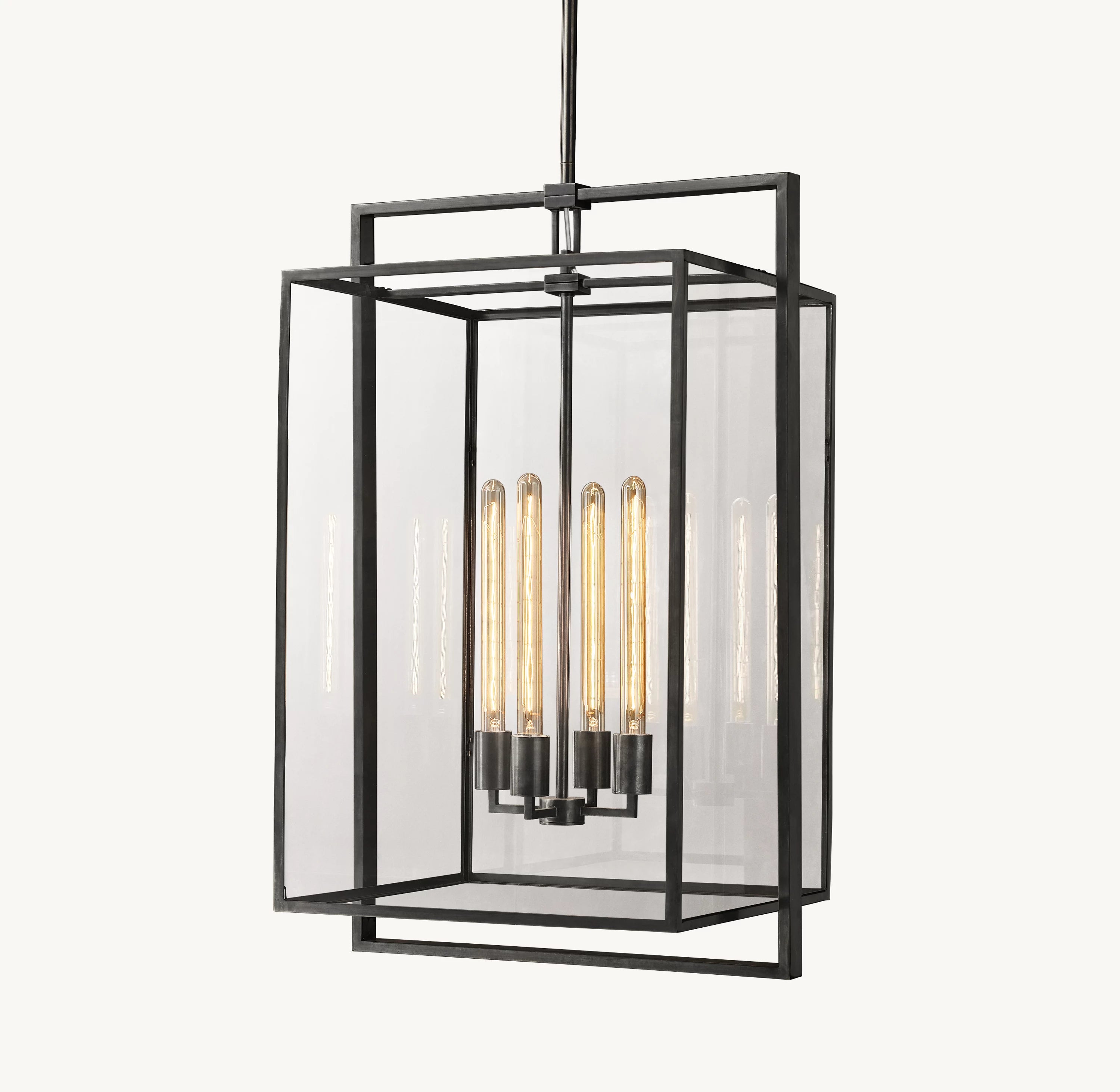 21 Inch Glass Lantern Pendant Light - Beckman