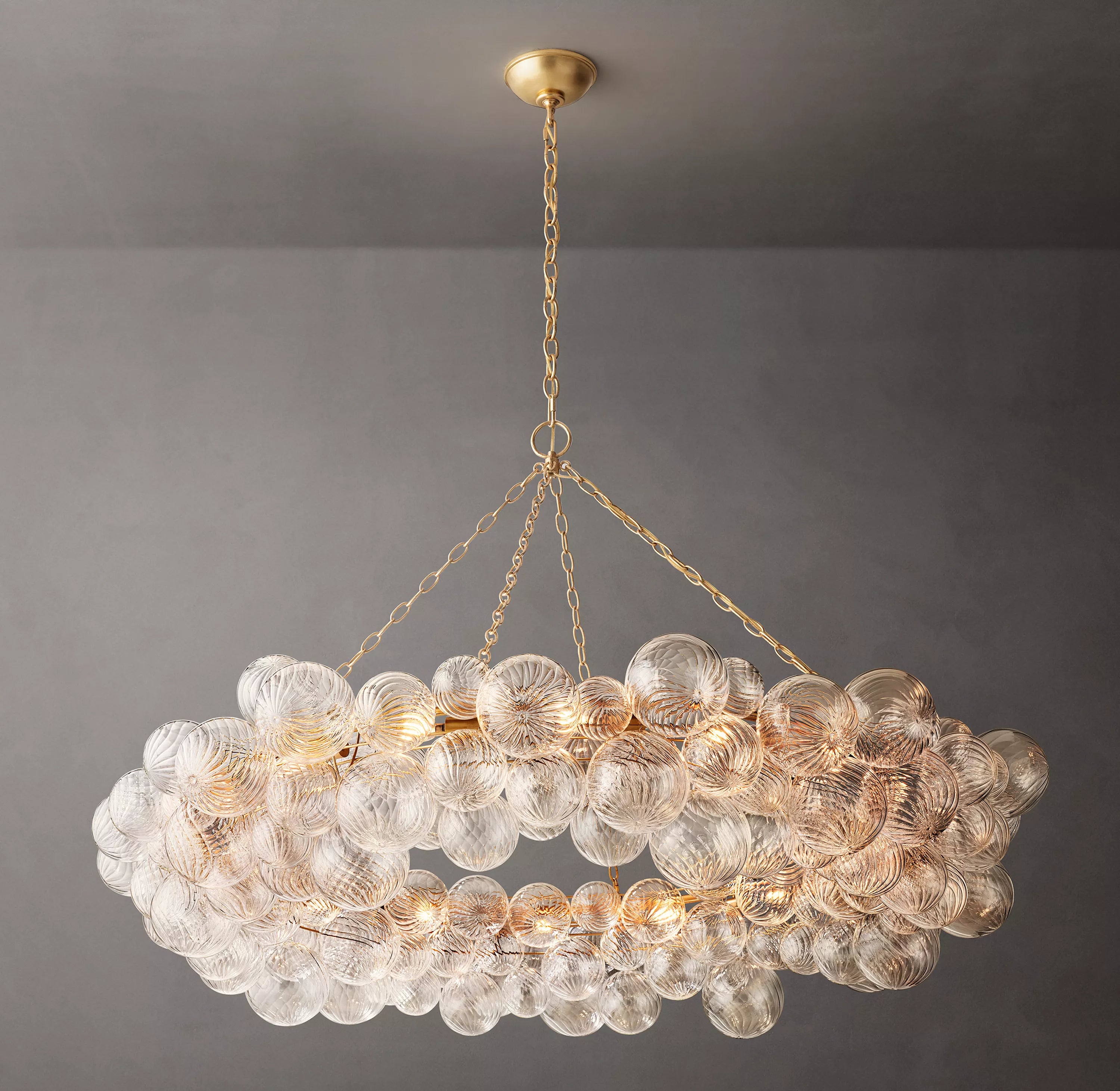 54 Inch Glass Bubble Ring Chandelier - Talia