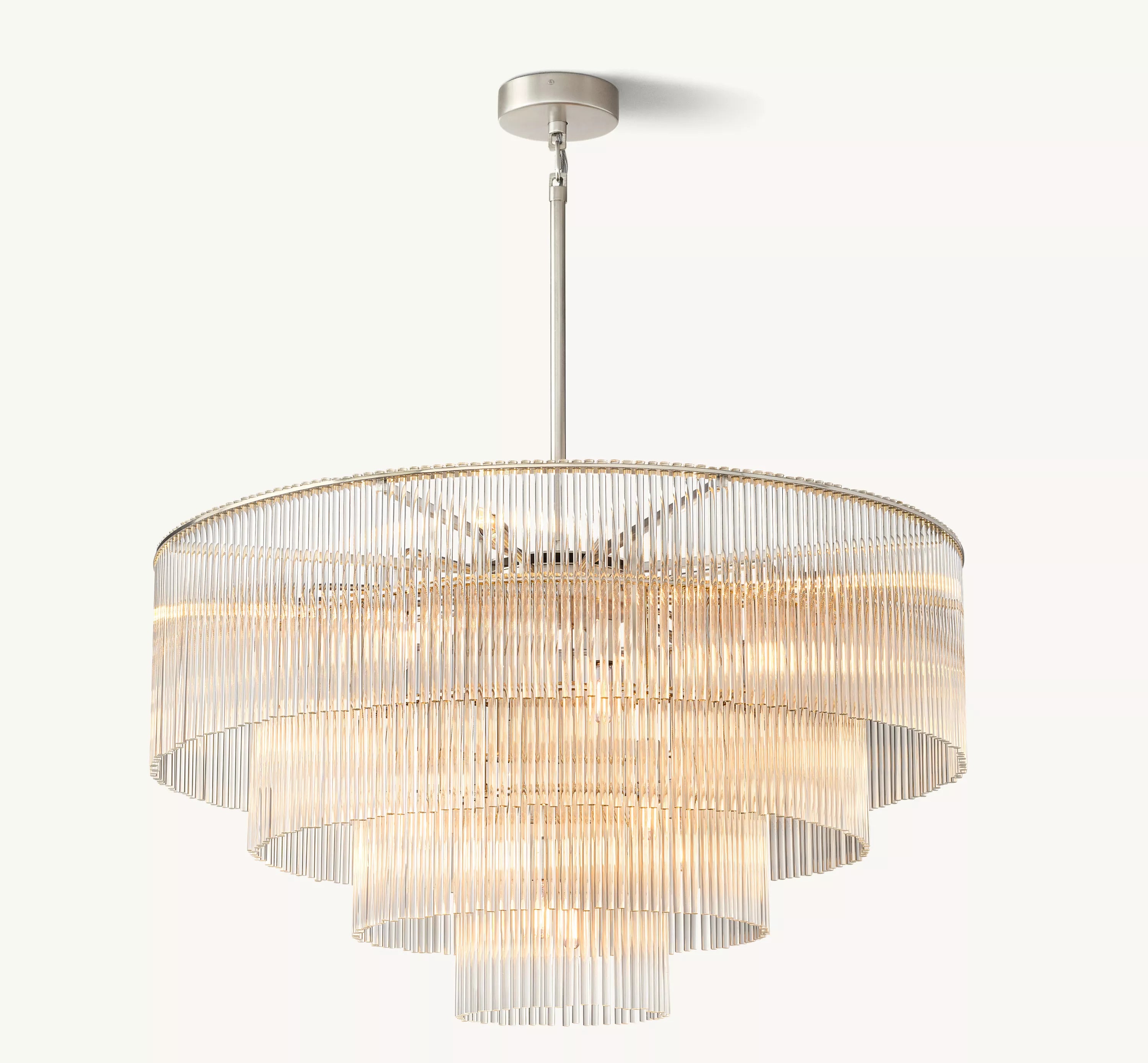 40 Inch Crystal Rod Tiered Chandelier - Amadeo