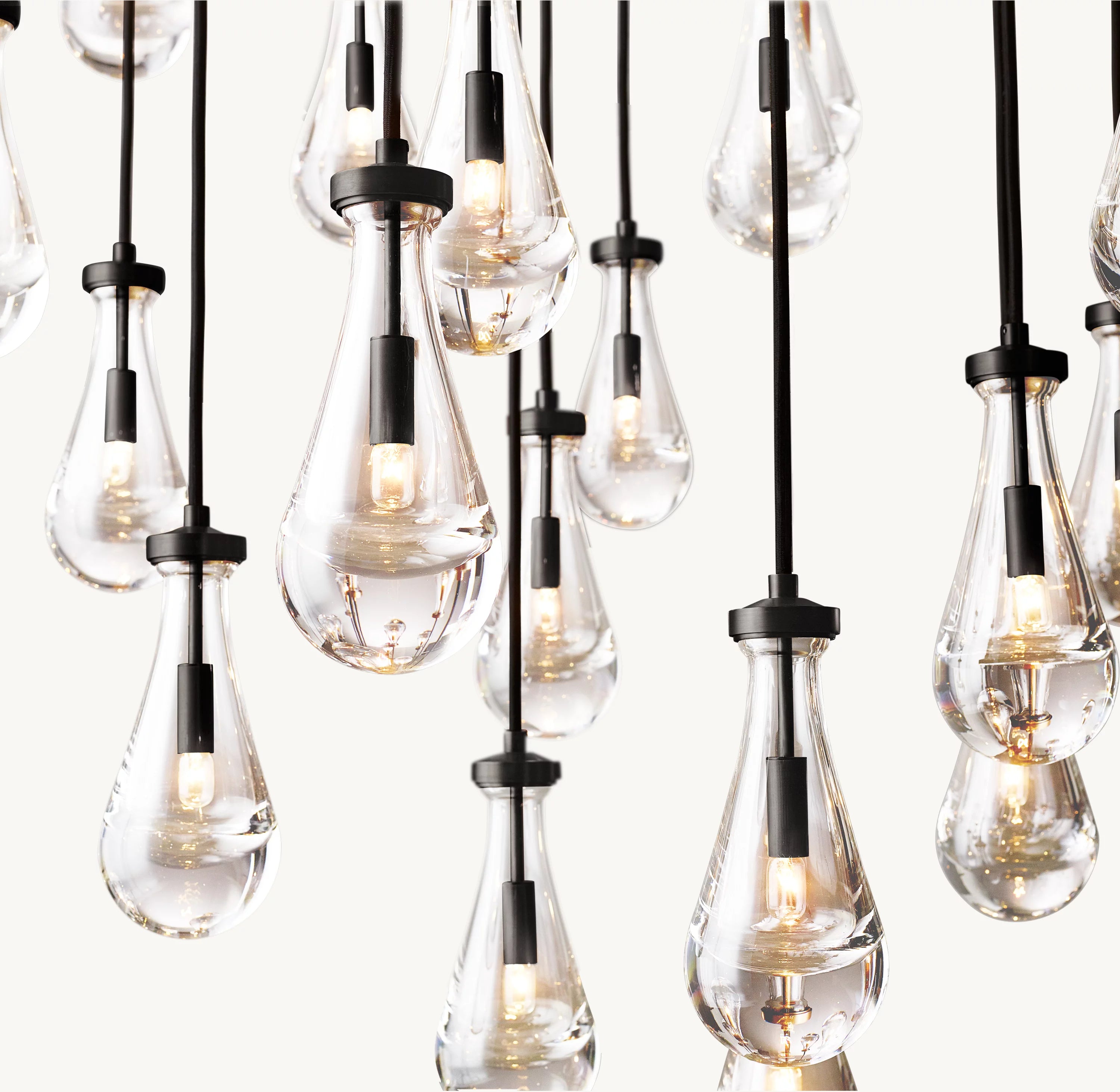 60 Inch Raindrop Glass Round Chandelier – Ava