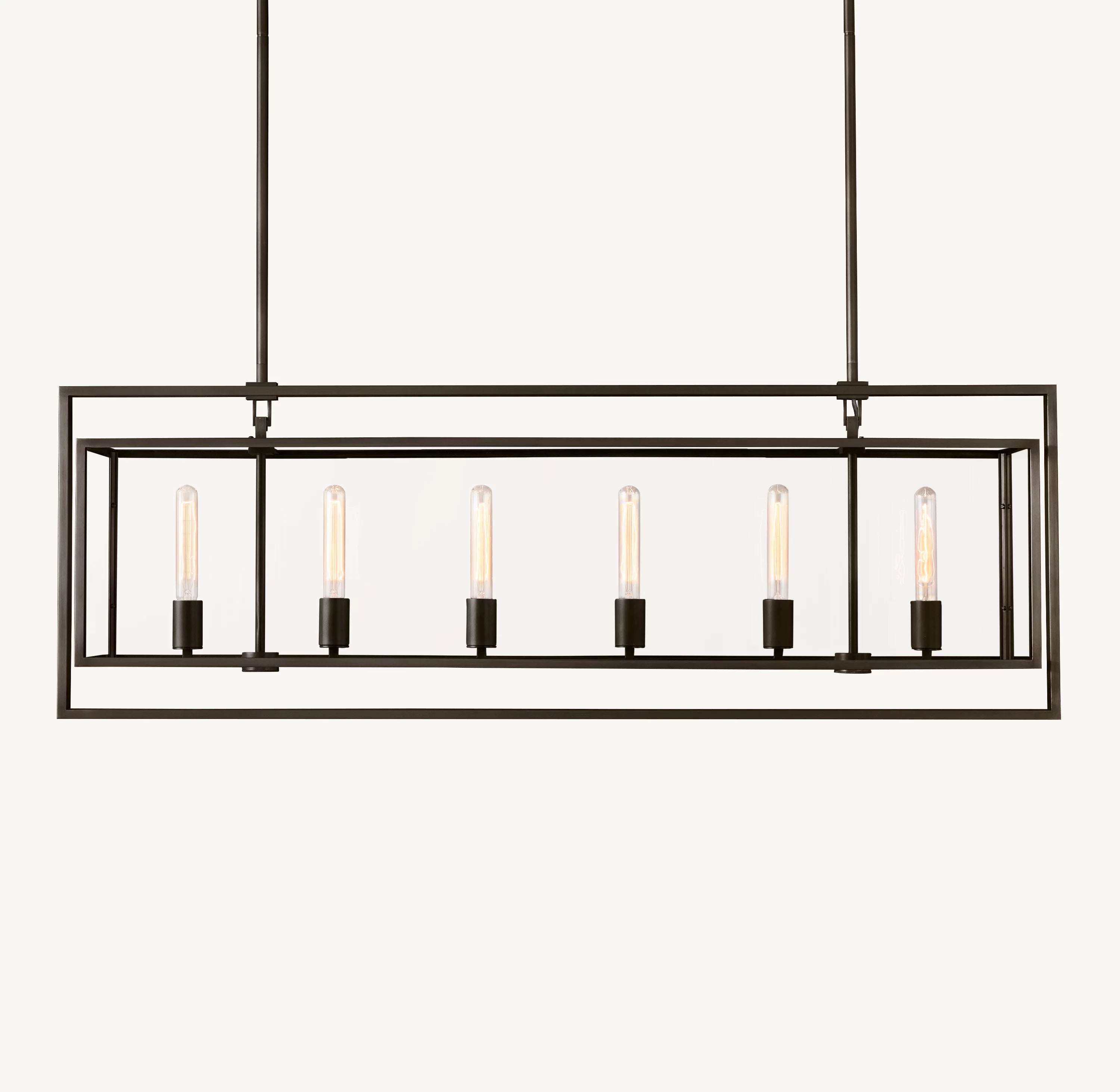 54 Inch Glass Rectangular Chandelier - Beckman