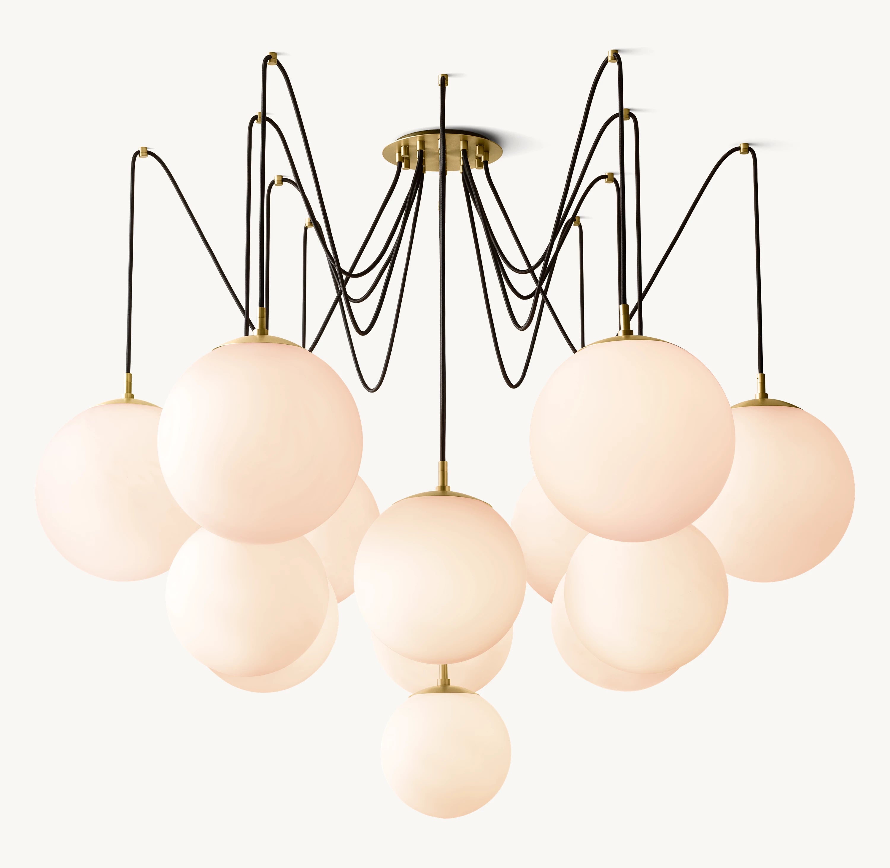 62 Inch Alabaster Globe Spider Chandelier - Cirque