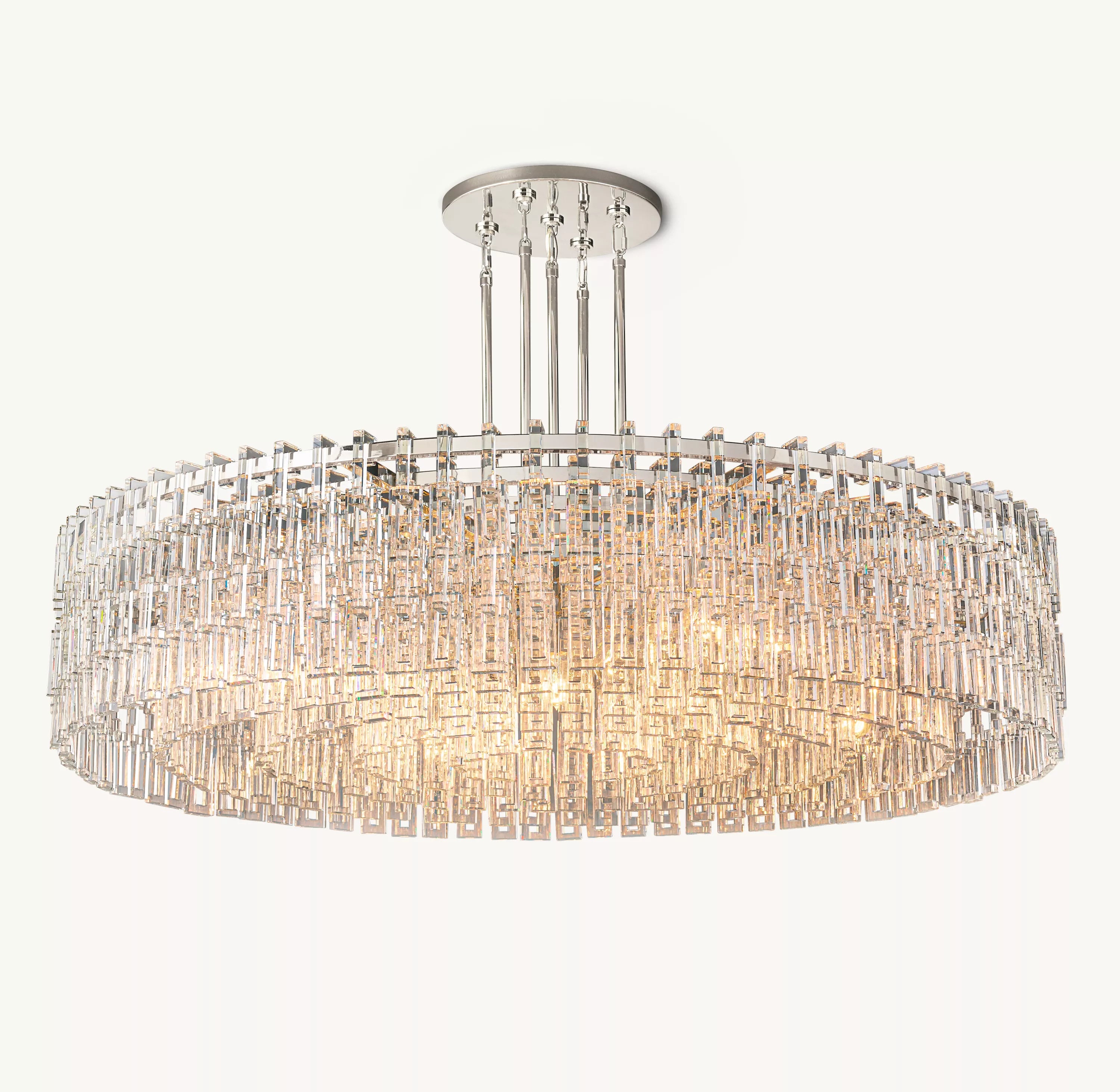 60 Inch Cascading Chain Crystal Round Chandelier - Marignan