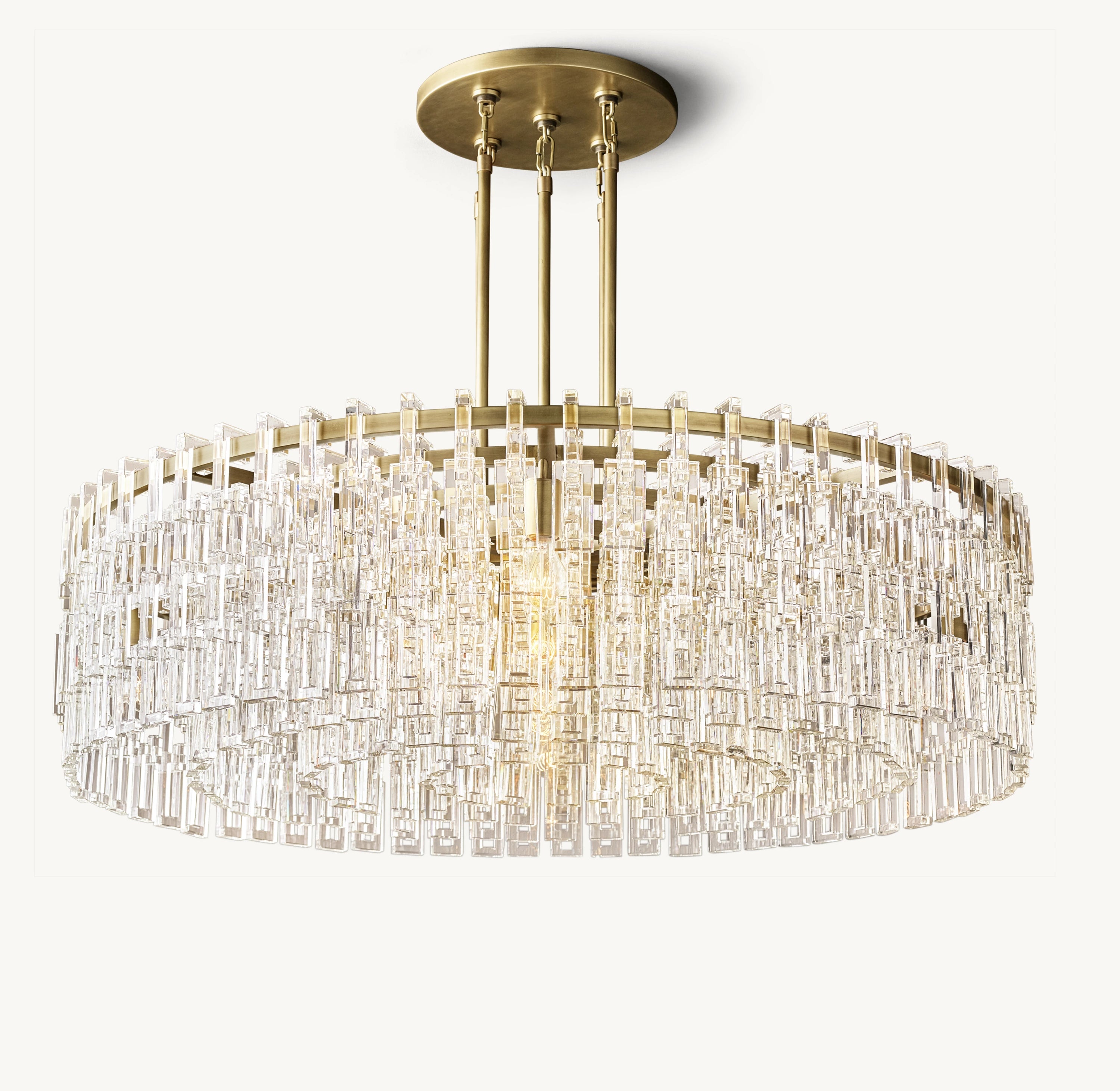 48 Inch Cascading Chain Crystal Round Chandelier - Marignan