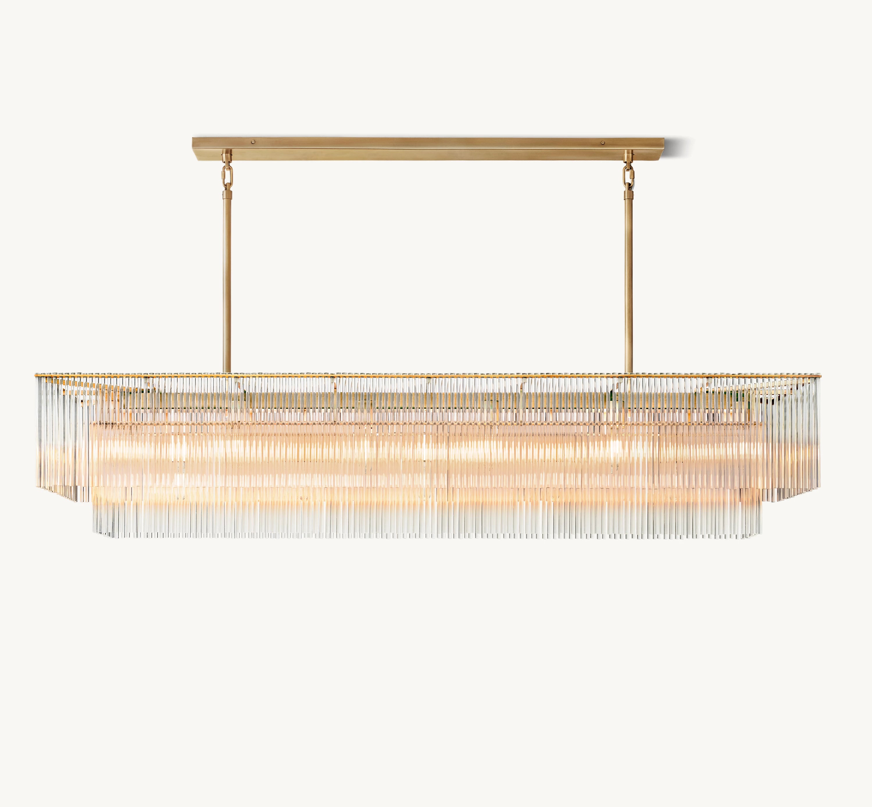 72 Inch Crystal Rod Rectangular Chandelier - Amadeo