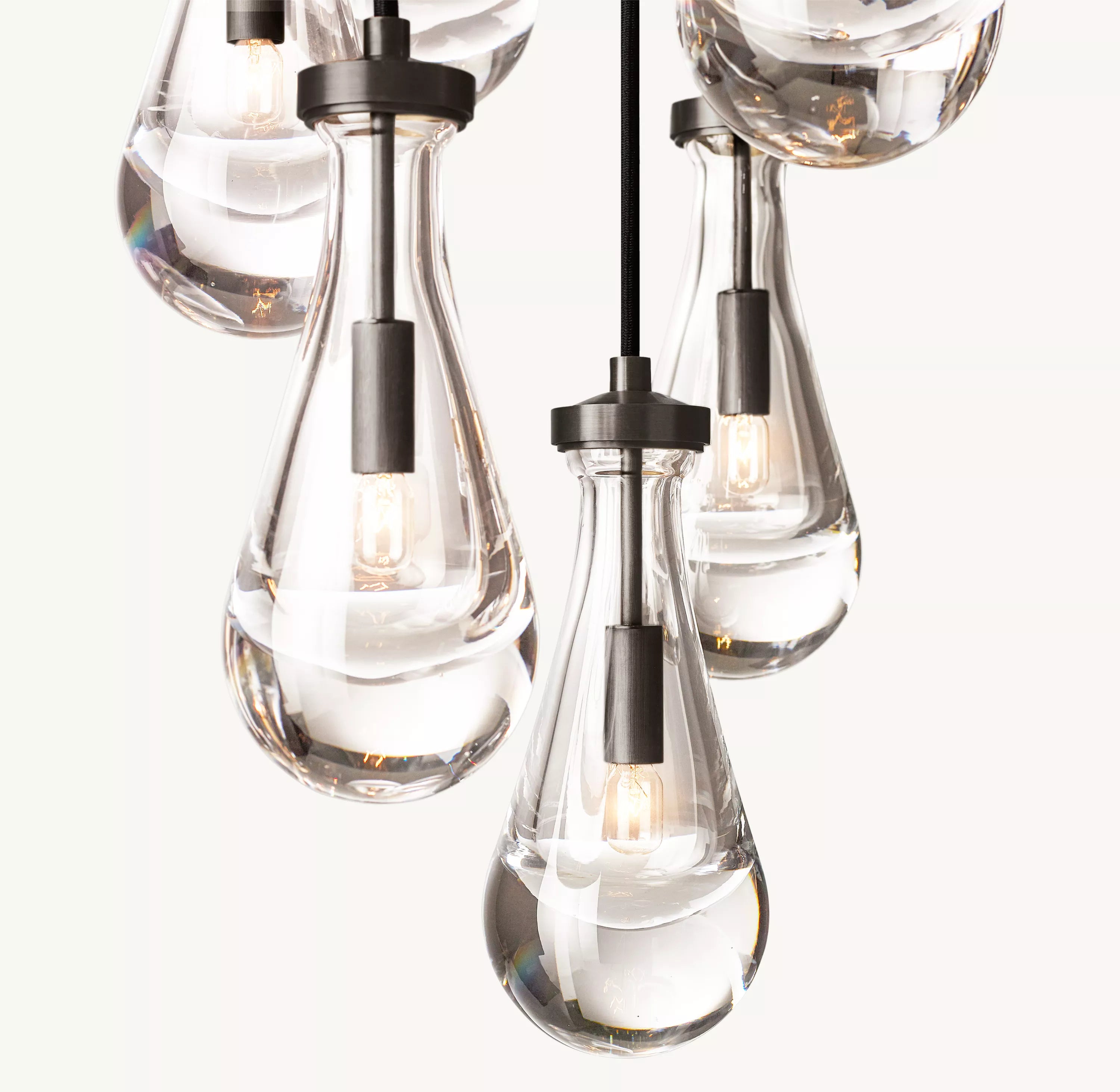 18 Inch Raindrop Glass Round Chandelier – Ava