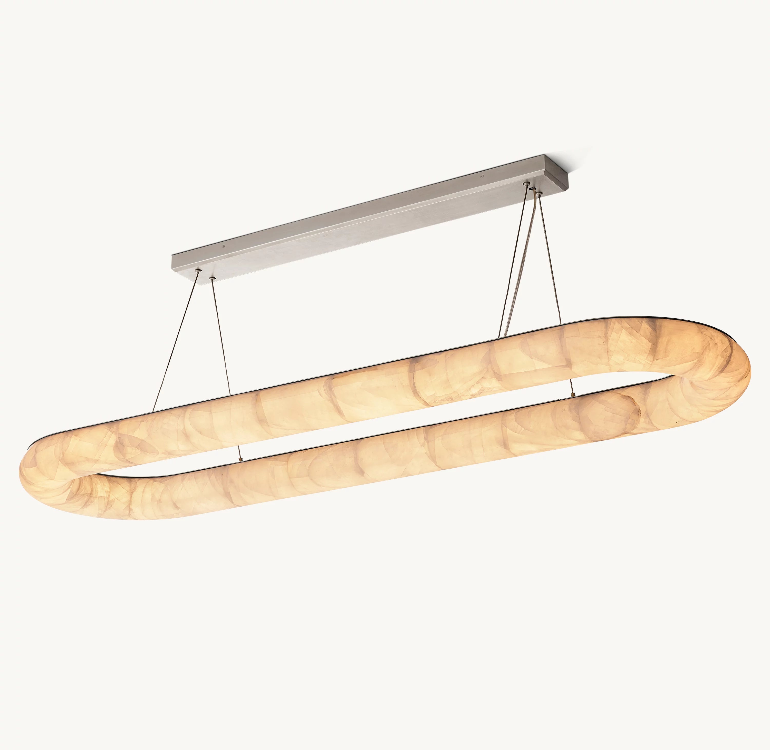 74 Inch Lisse Oval Alabaster Chandelier - Rivage