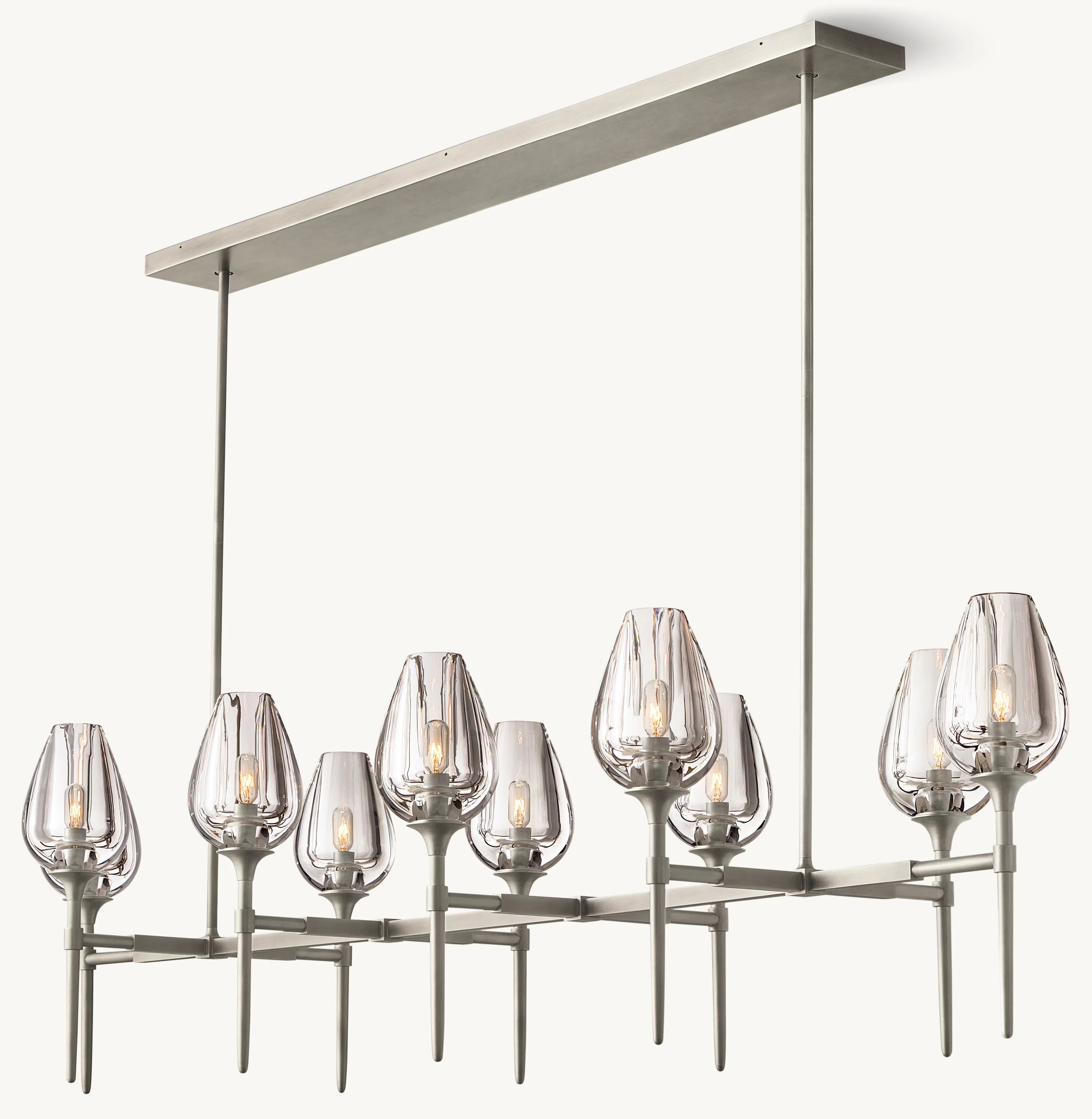 65 Inch Torchiere Crystal Linear Chandelier - Tulip