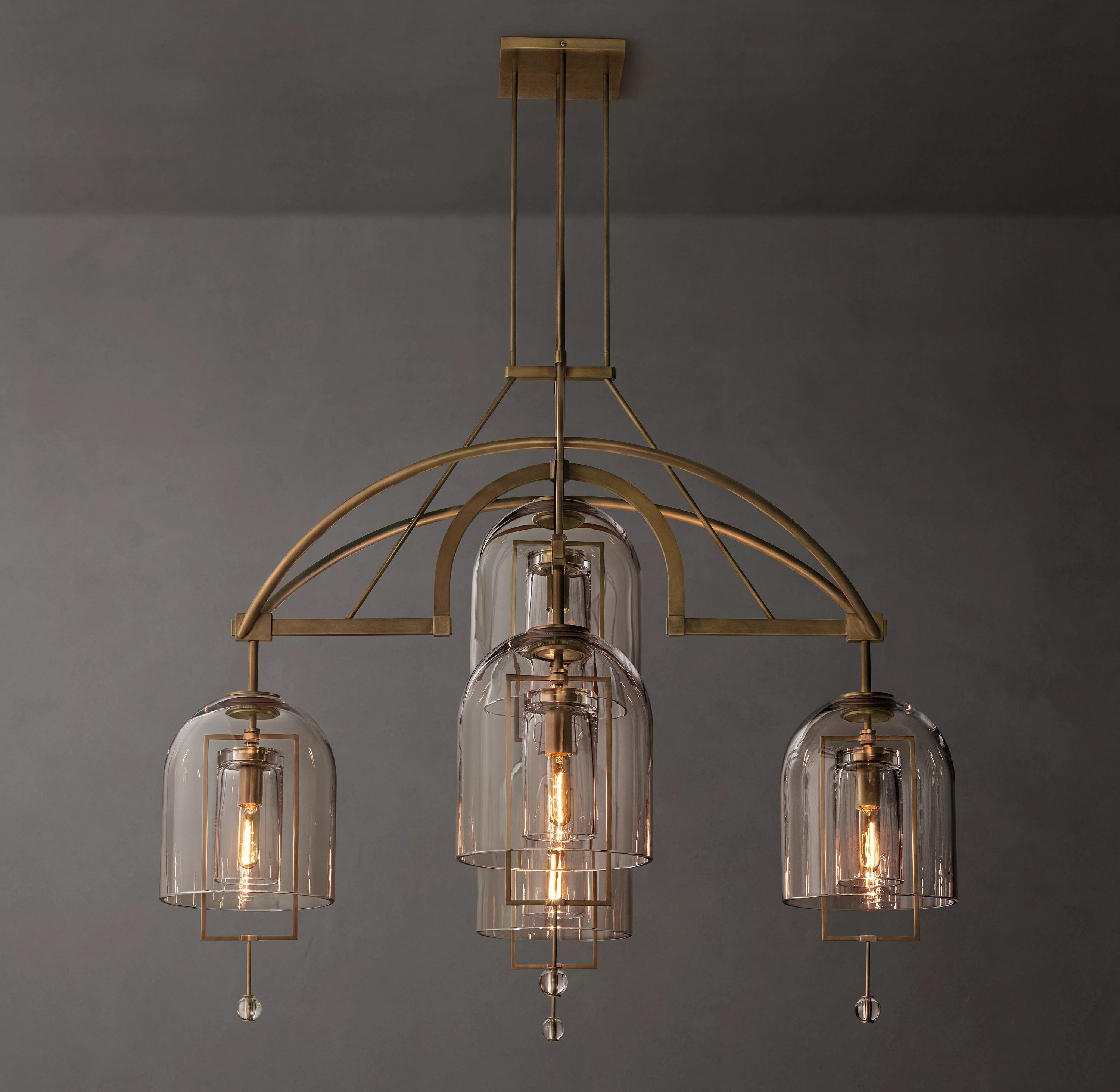 48 Inch Bell Glass Chandelier - Fulcrum