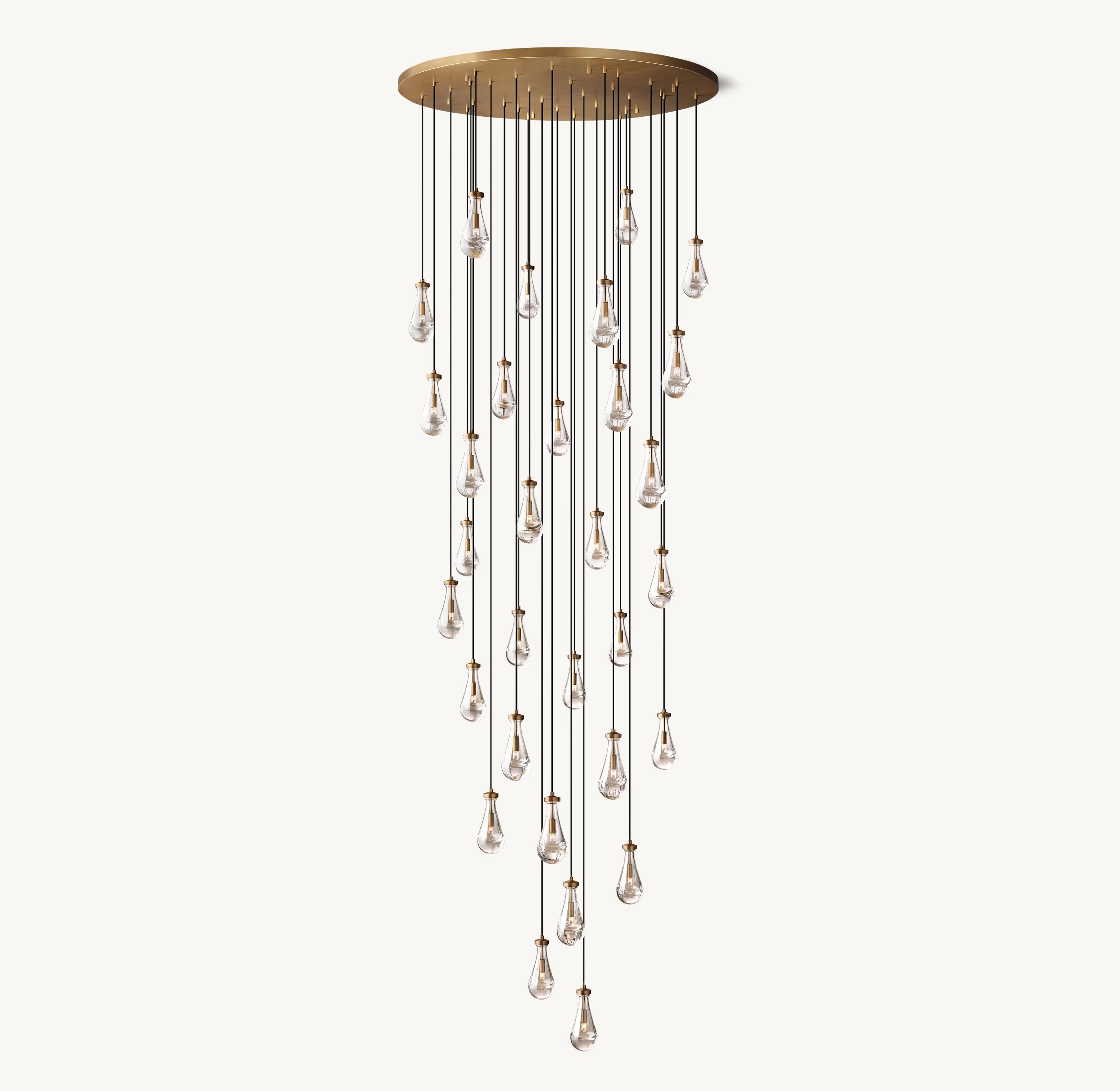 60 Inch Raindrop Glass Round Chandelier – Ava