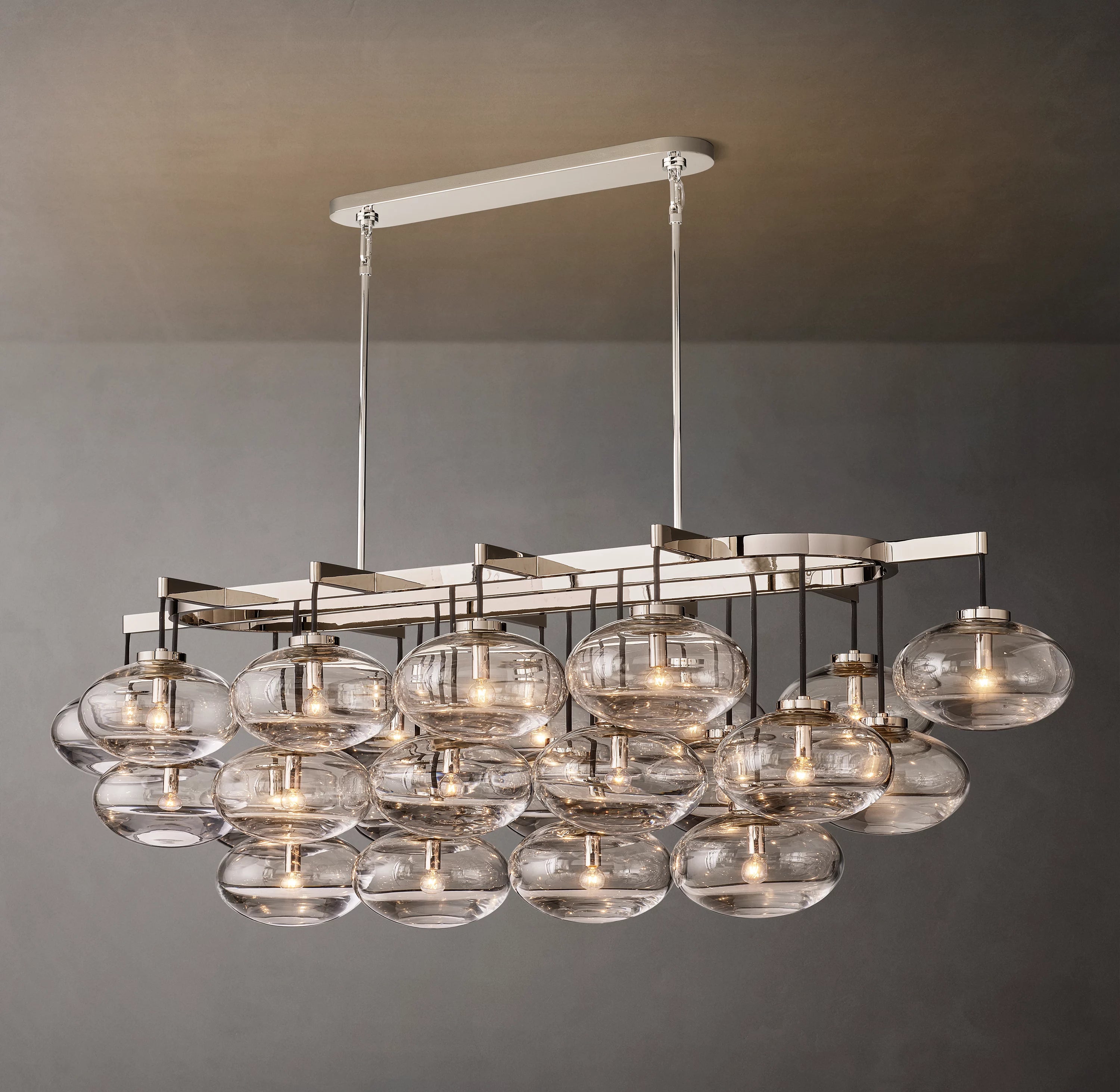 72 Inch Glass Bubble Oval Chandelier - Cabrette