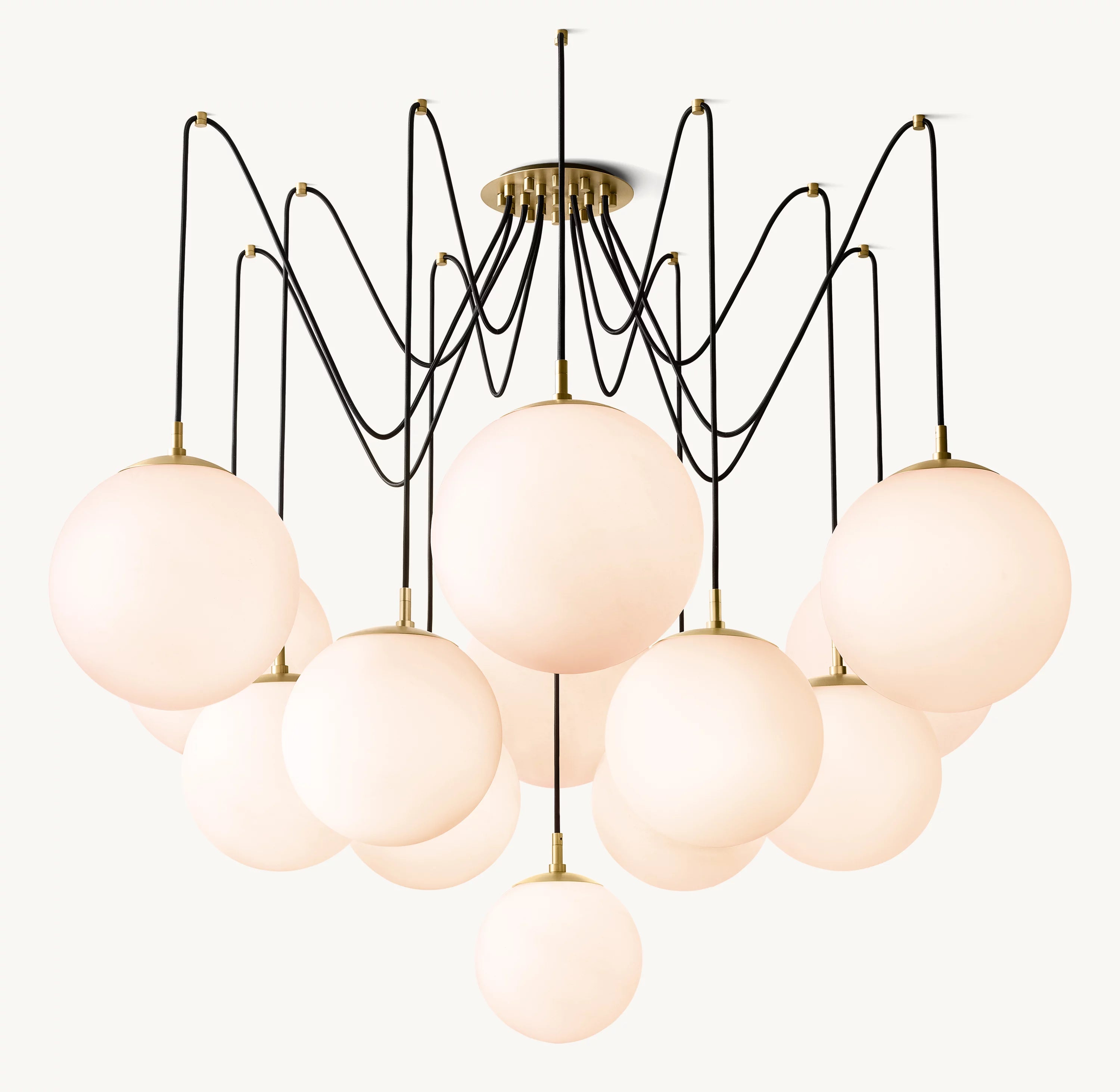 62 Inch Alabaster Globe Spider Chandelier - Cirque