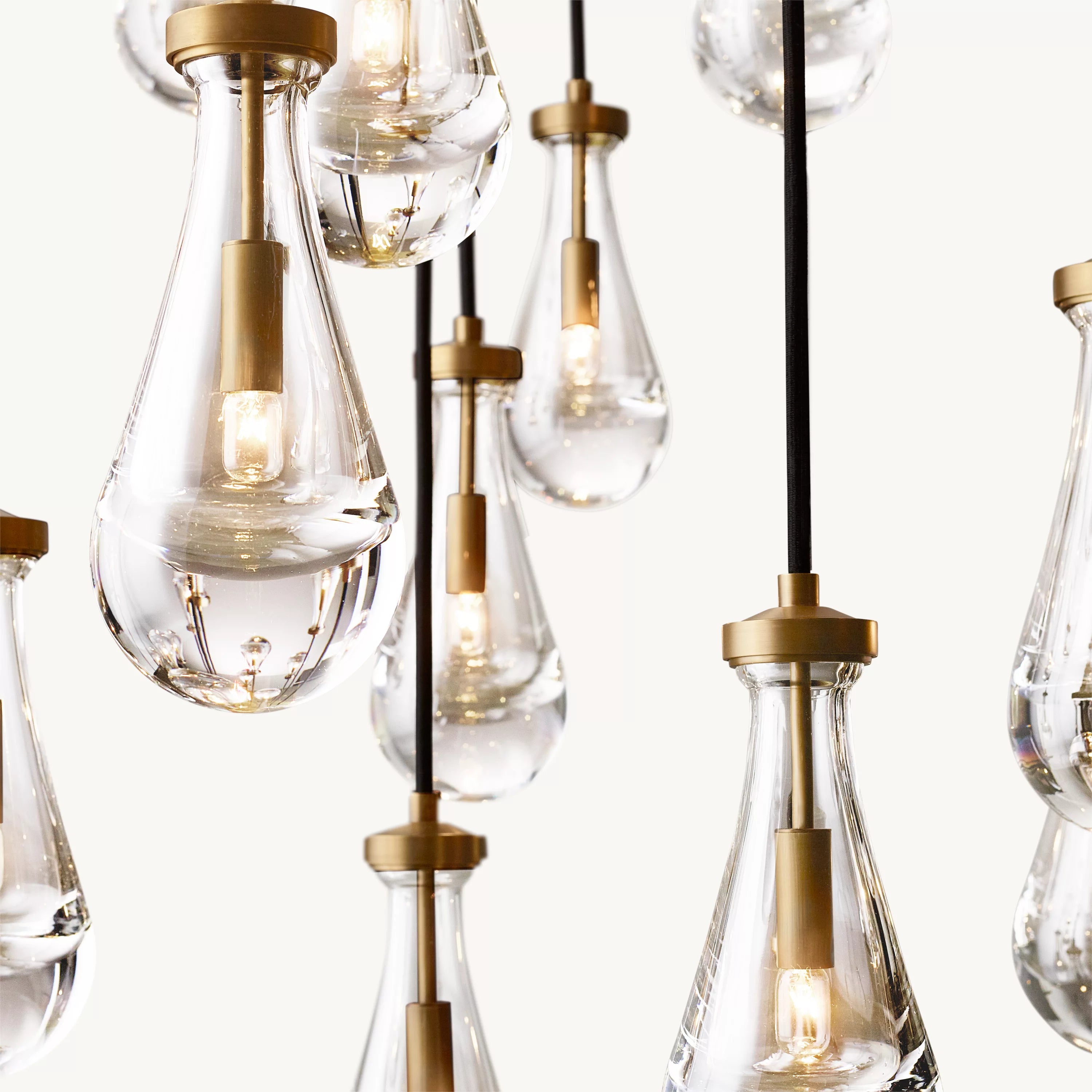 60 Inch Raindrop Glass Round Chandelier – Ava