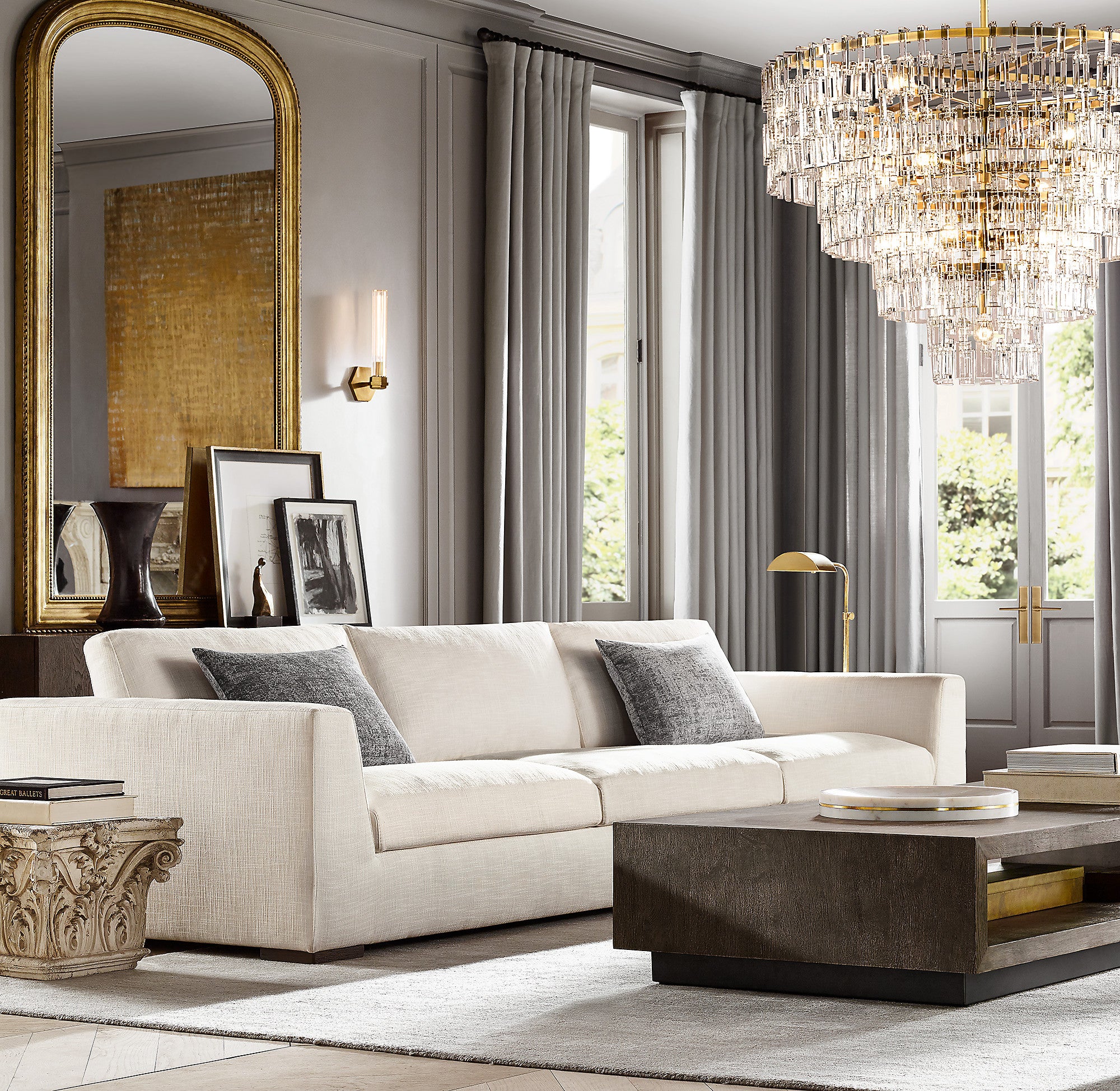 48 Inch Chain Crystal Tiered Chandelier - Marignan