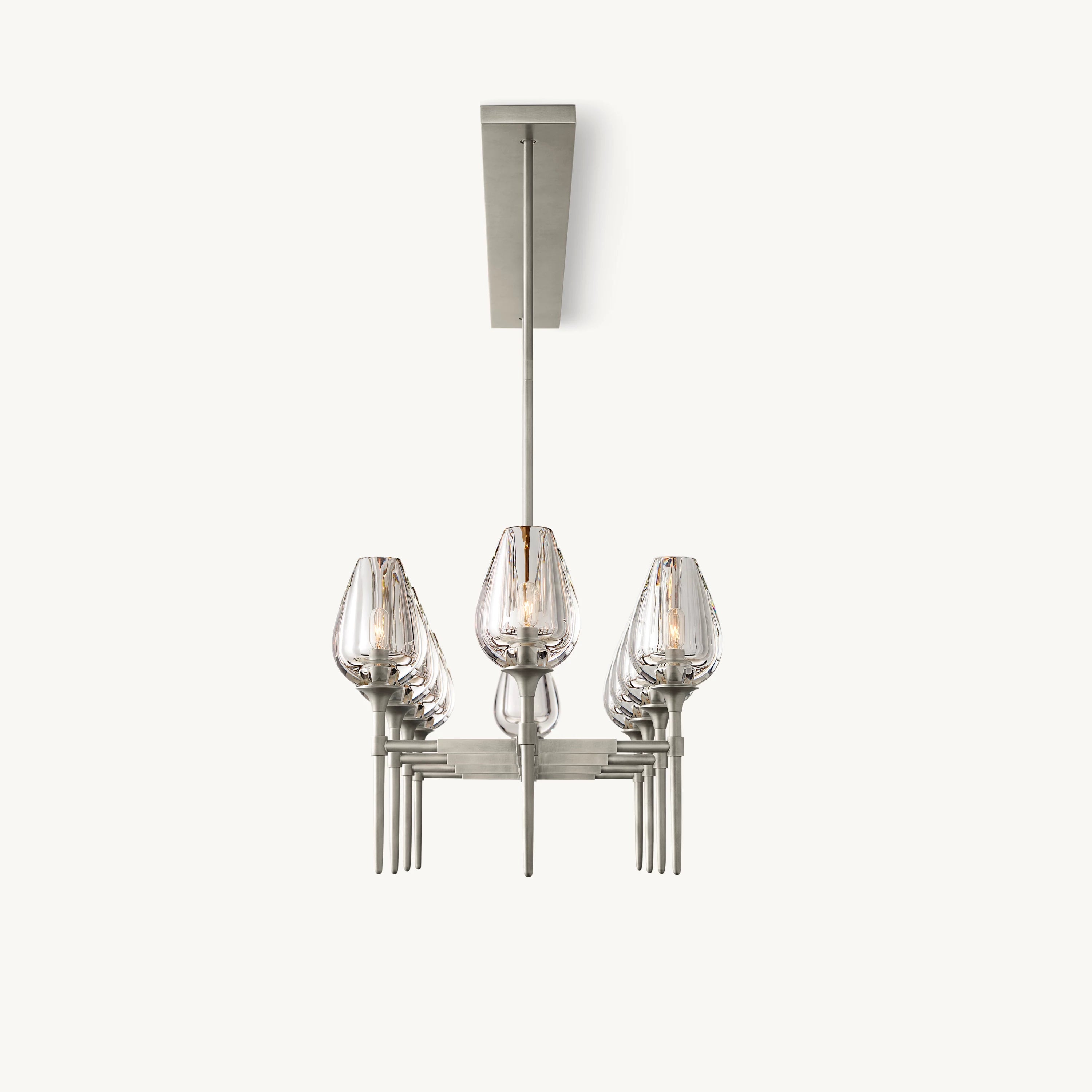65 Inch Torchiere Crystal Linear Chandelier - Tulip