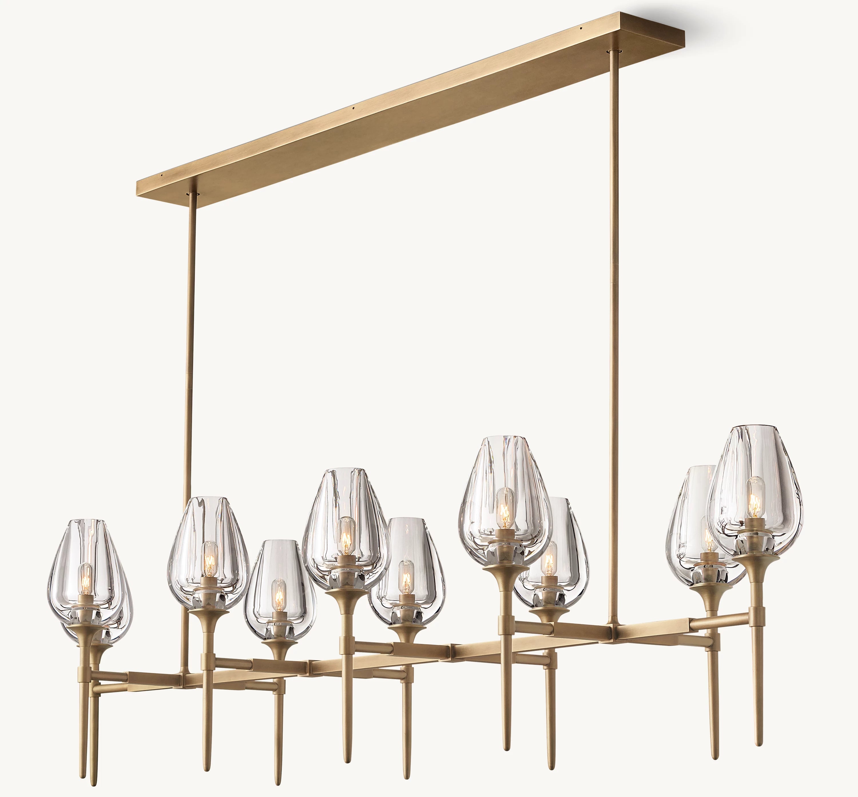 65 Inch Torchiere Crystal Linear Chandelier - Tulip